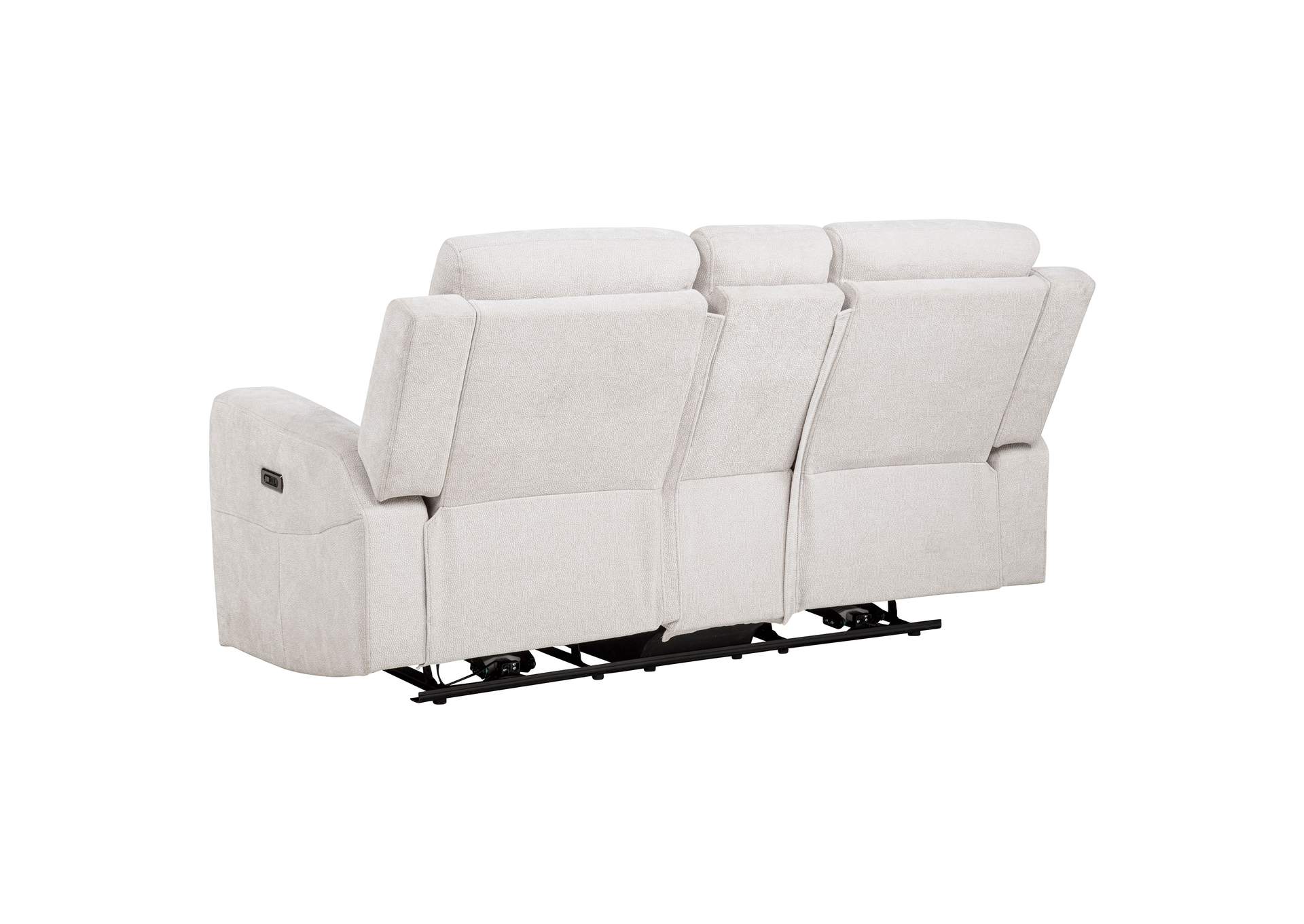 Kennett Chenille Upholstered Power Reclining Loveseat Ivory image 6