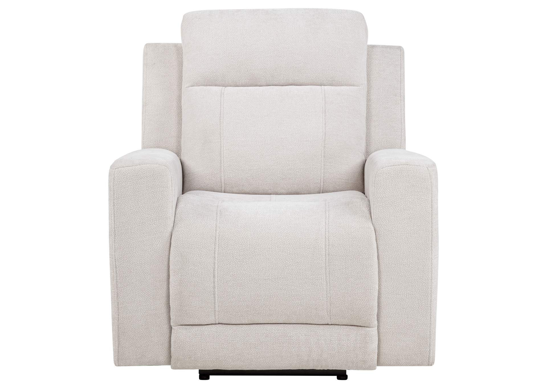 Kennett Chenille Upholstered Power Recliner Chair Ivory image 4