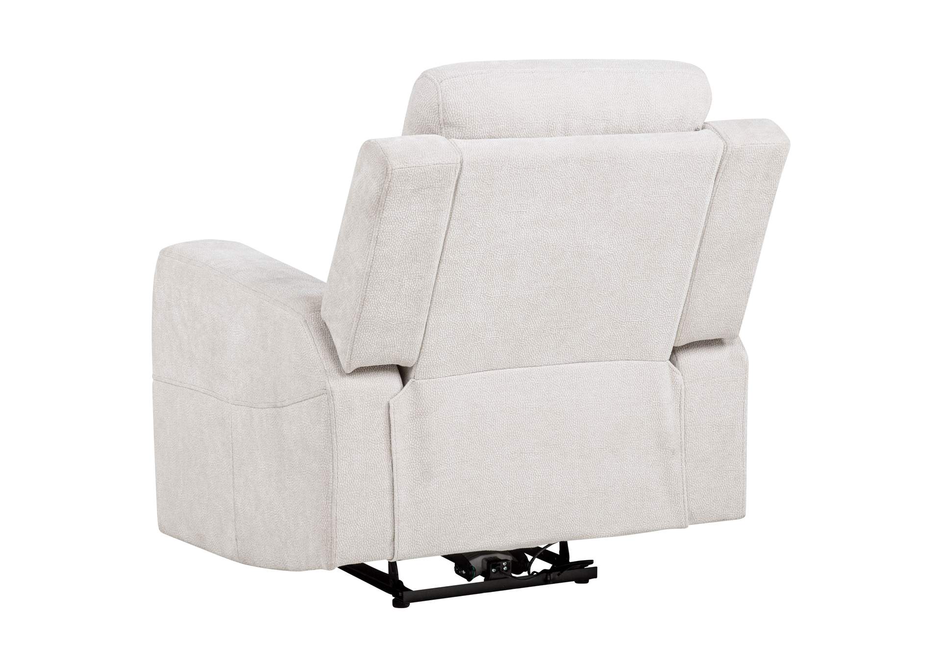 Kennett Chenille Upholstered Power Recliner Chair Ivory image 6