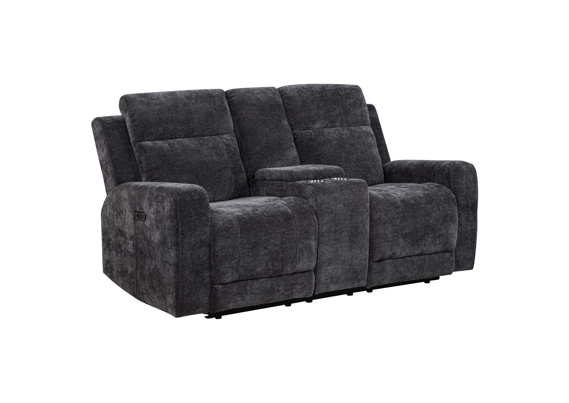 Kennett 2-piece Chenille Power Reclining Sofa Set Dark Grey image 10