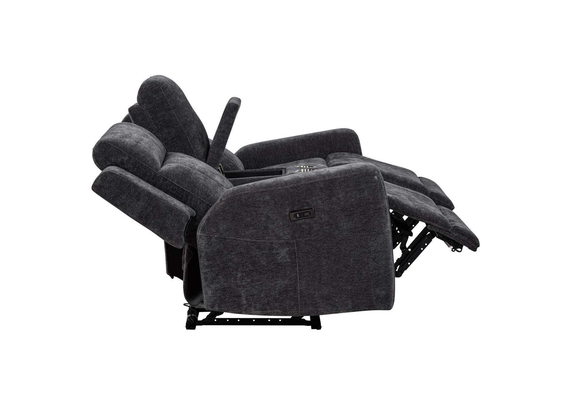 Kennett 3-piece Chenille Power Reclining Sofa Set Dark Grey image 11