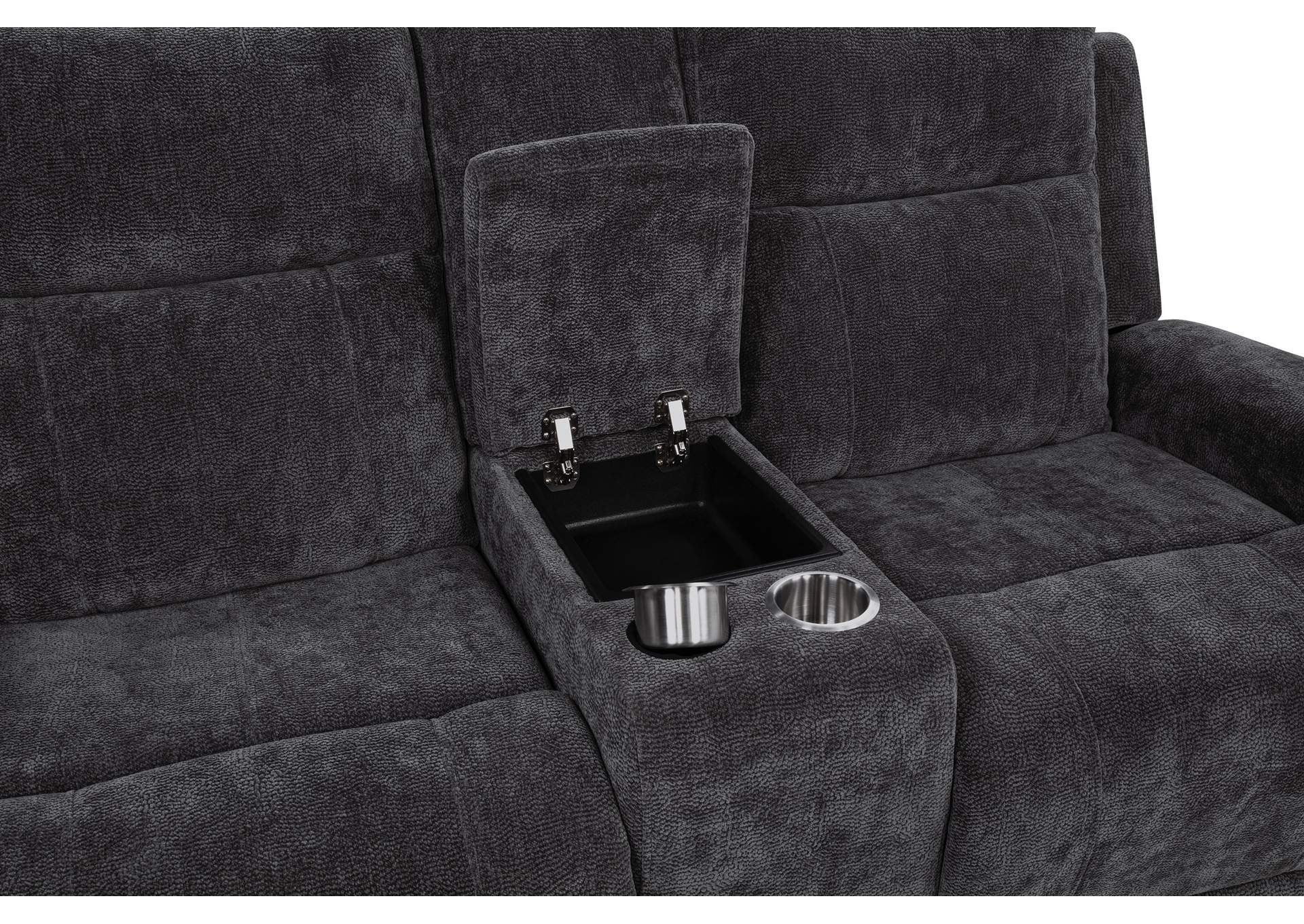 Kennett 3-piece Chenille Power Reclining Sofa Set Dark Grey image 15