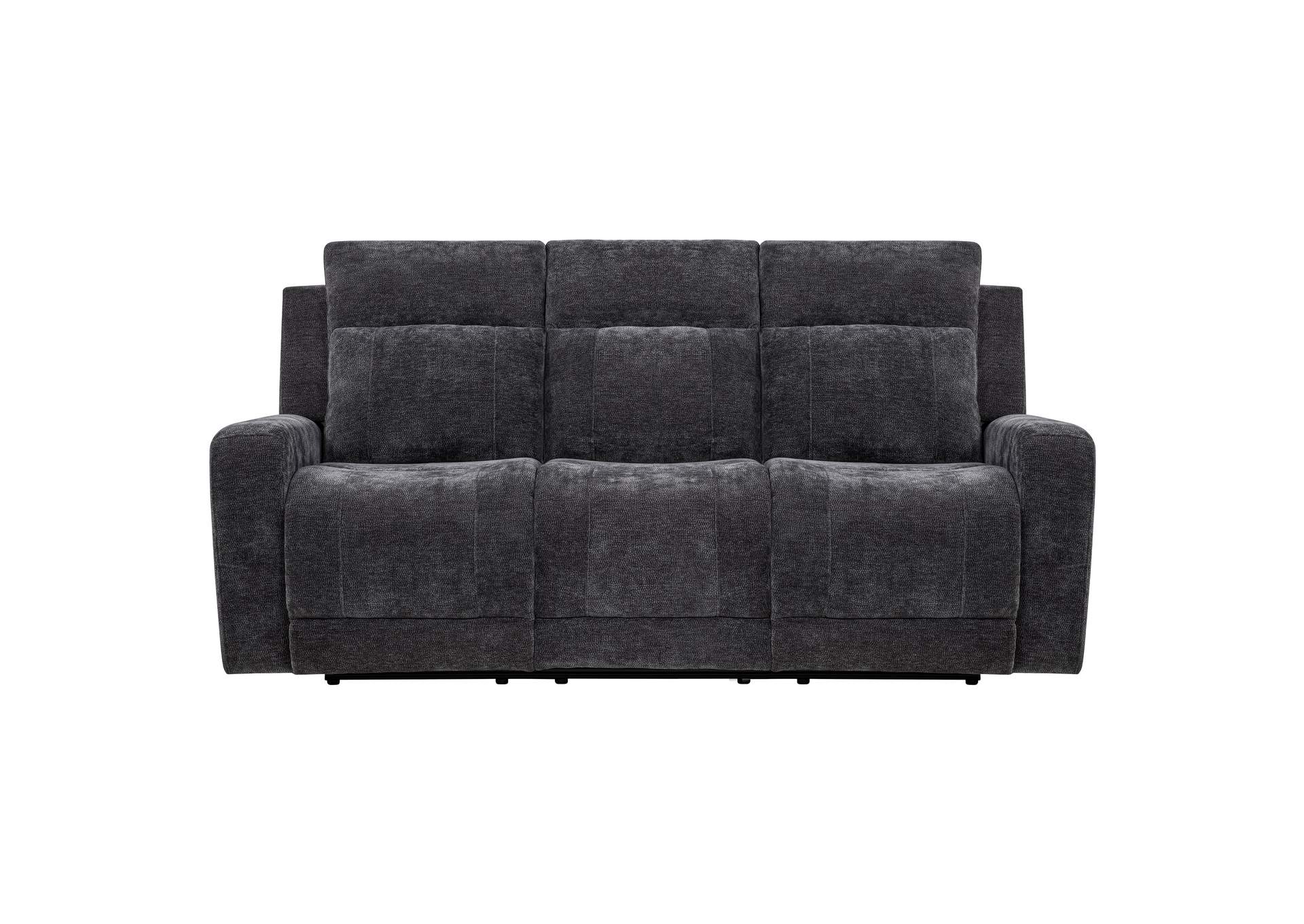 Kennett Chenille Upholstered Power Reclining Sofa Dark Grey image 4