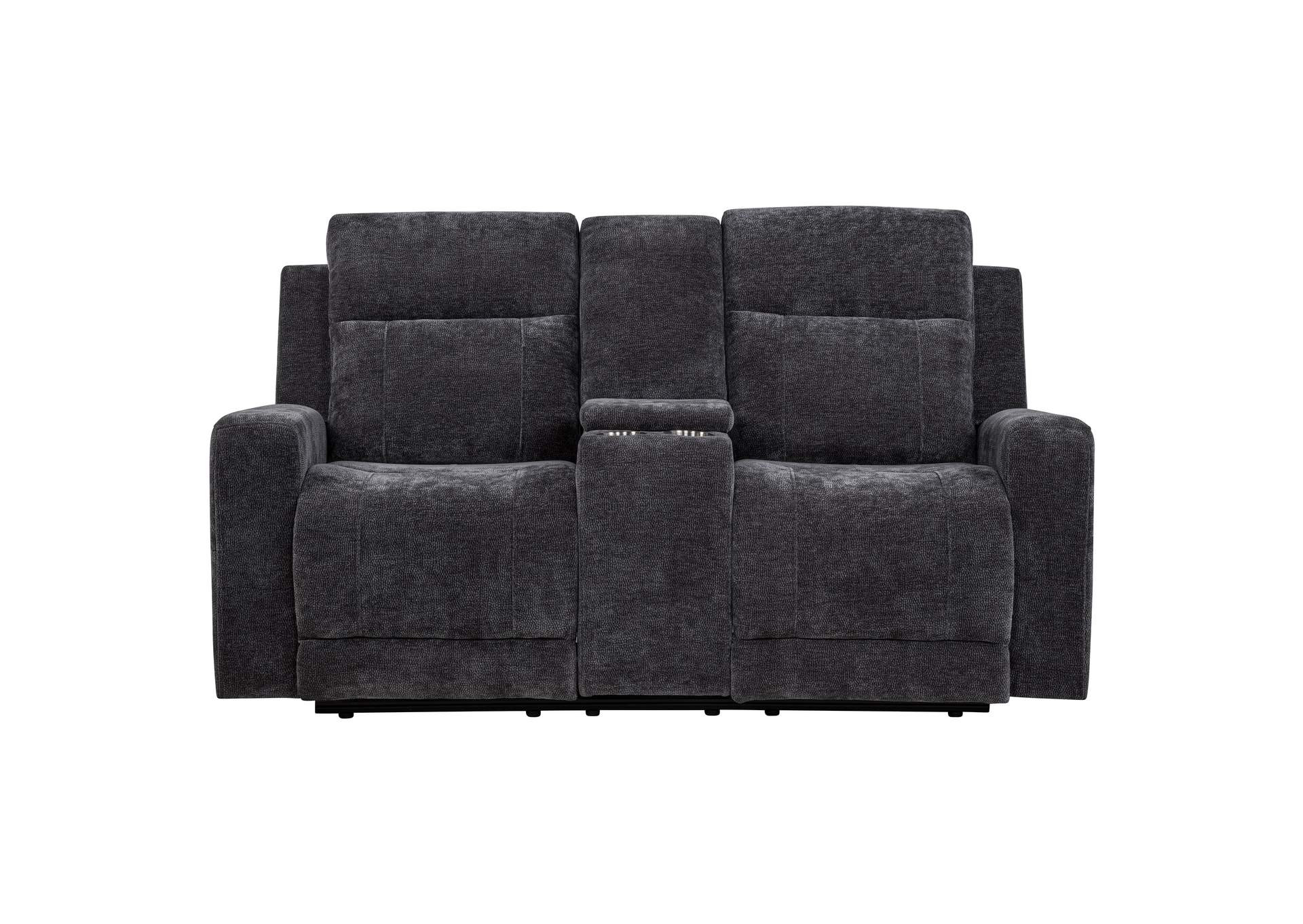 Kennett Chenille Upholstered Power Reclining Loveseat Grey image 4