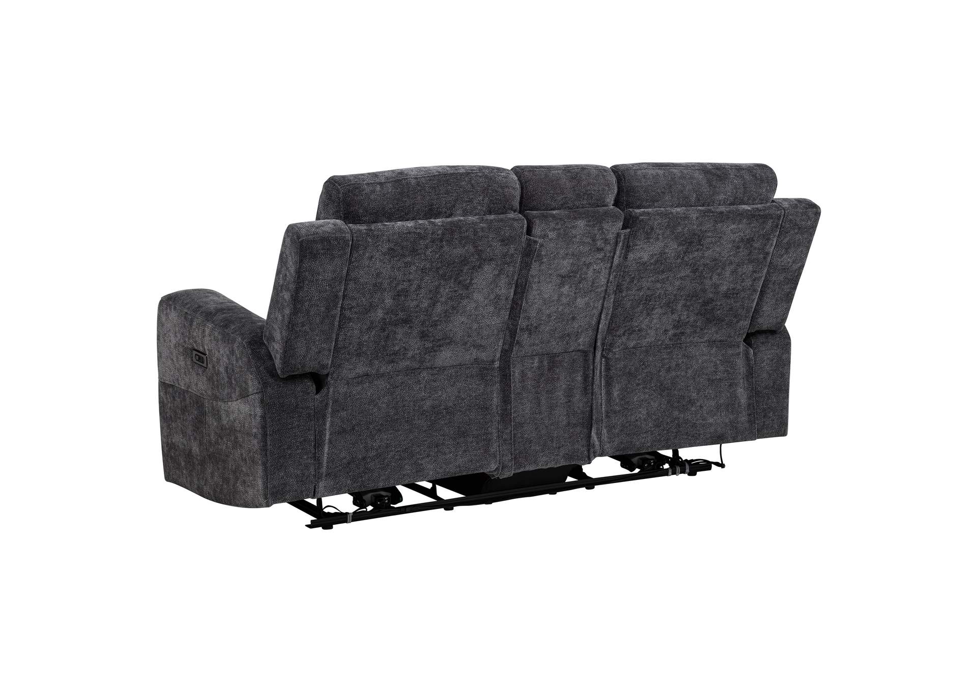 Kennett Chenille Upholstered Power Reclining Loveseat Grey image 5