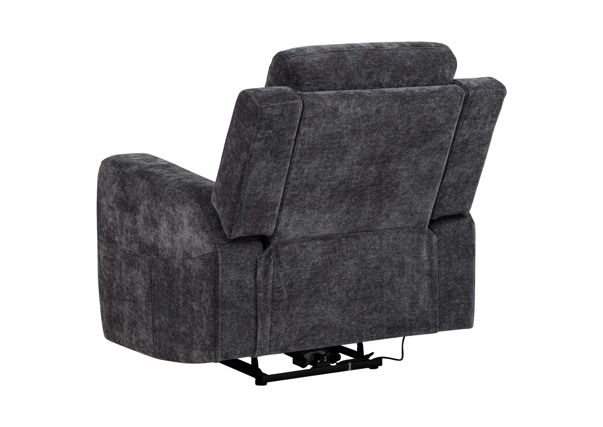 Kennett Chenille Upholstered Power Recliner Chair Dark Grey image 5