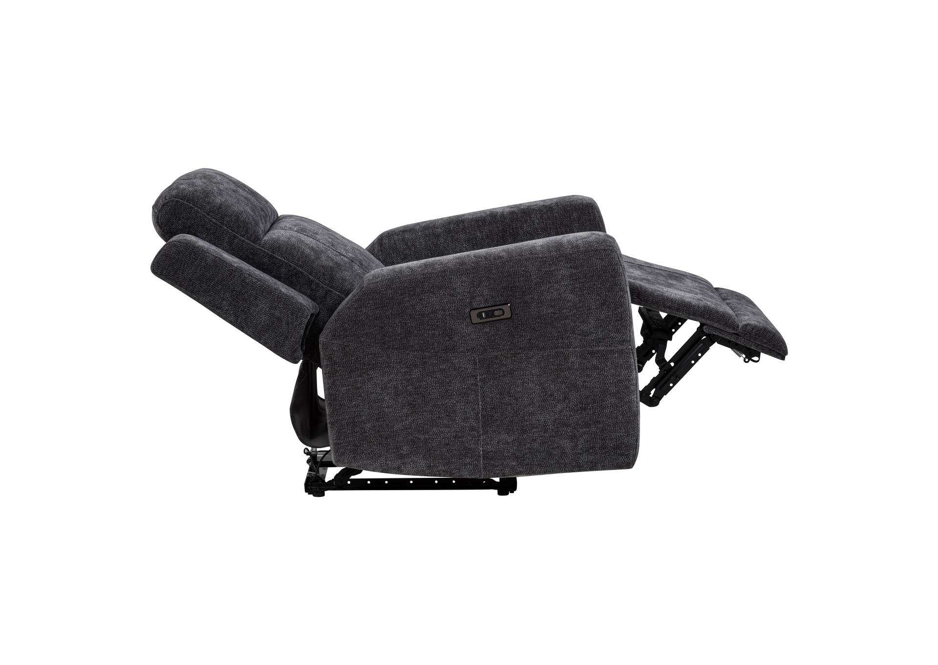 Kennett Chenille Upholstered Power Recliner Chair Dark Grey image 7