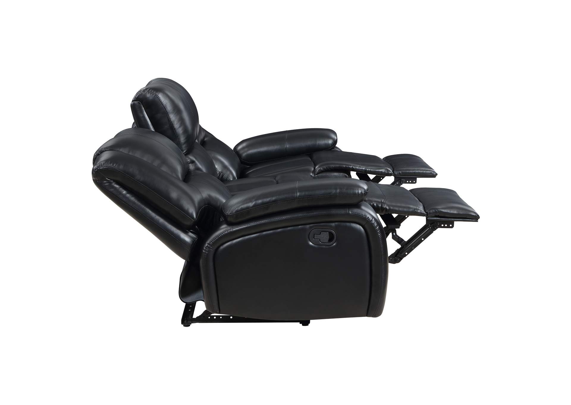 Camila Upholstered Motion Reclining Sofa Black