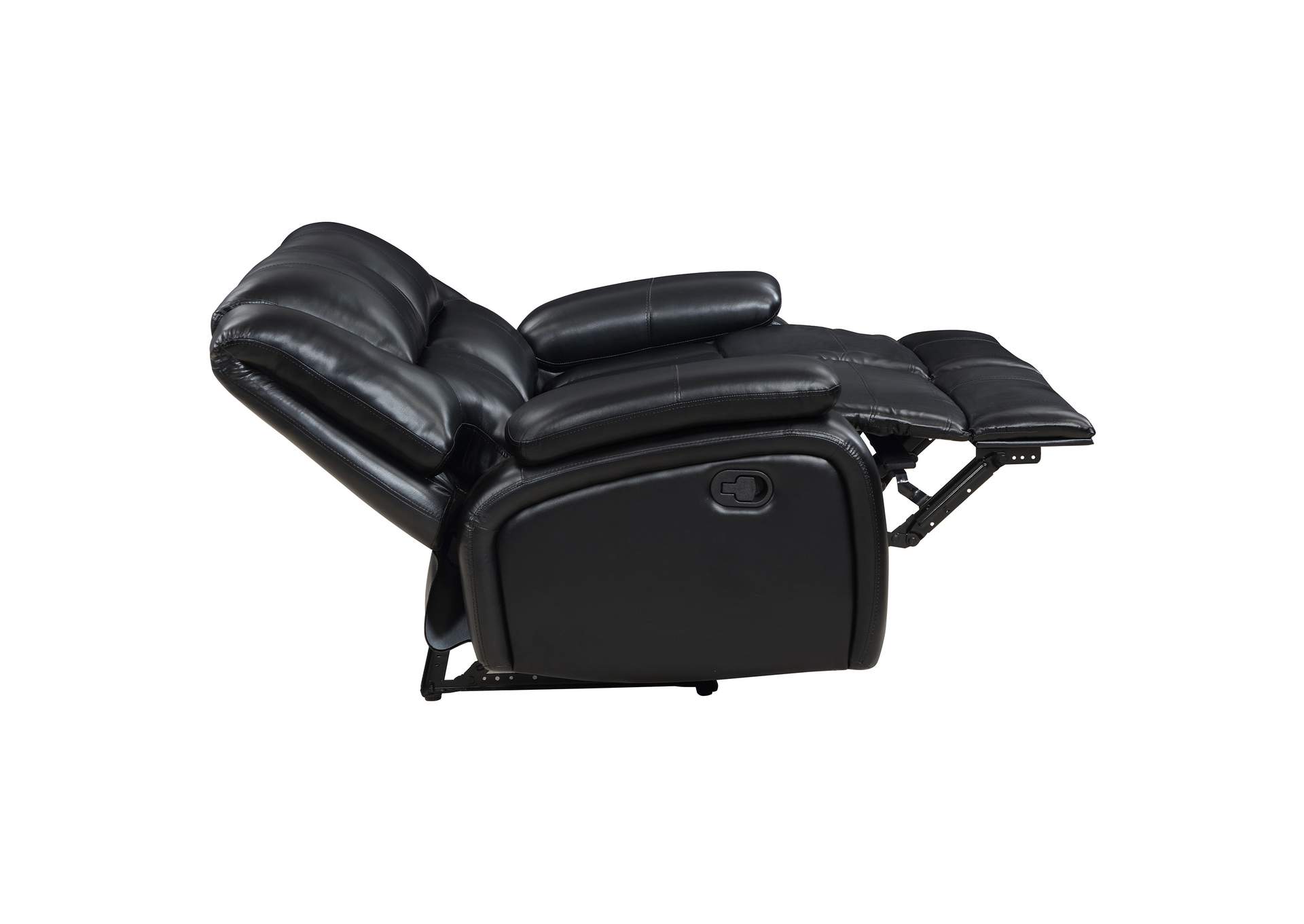 Camila Upholstered Motion Reclining Loveseat Black