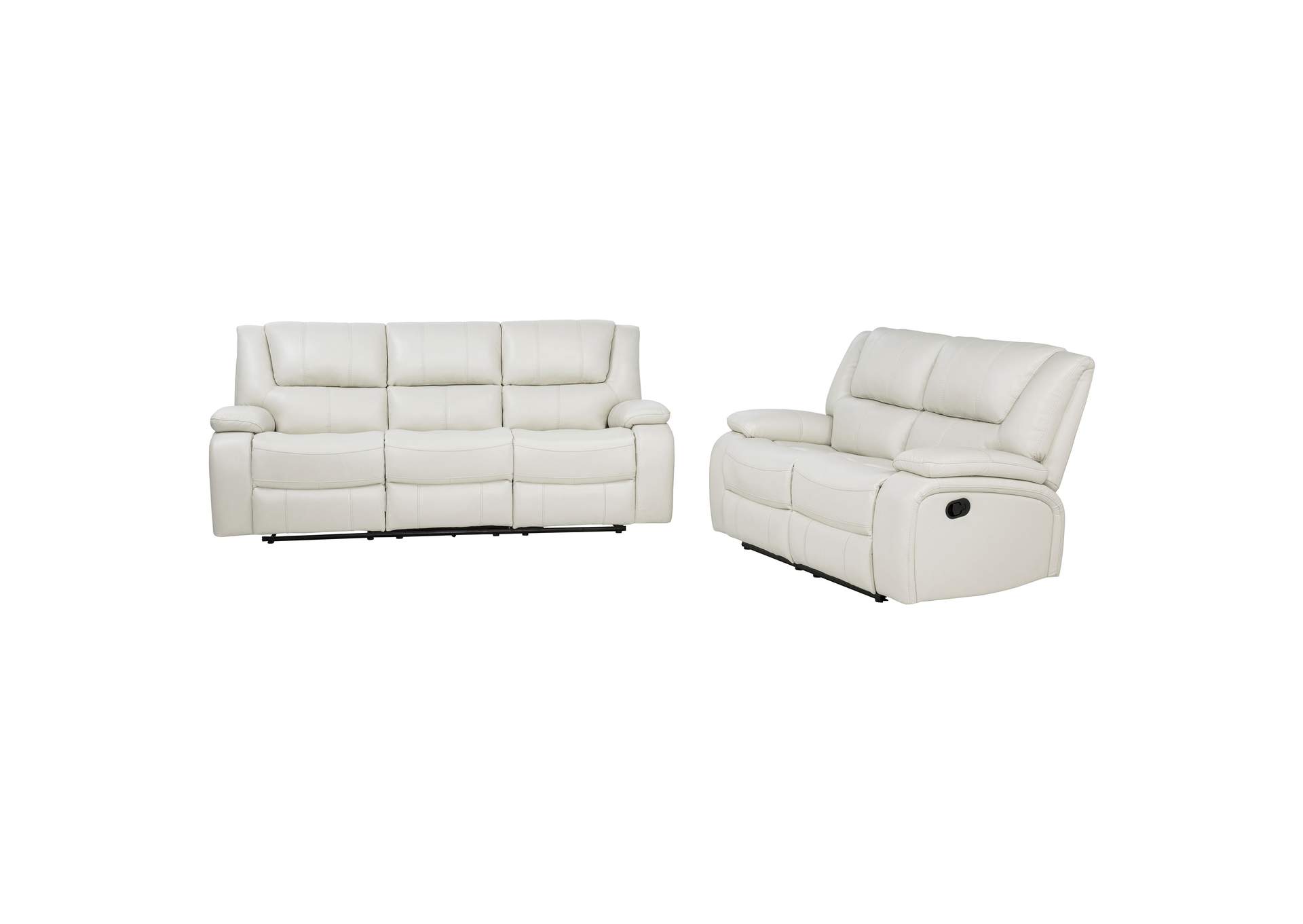 Camila 2-piece Upholstered Reclining Sofa Set White image 4