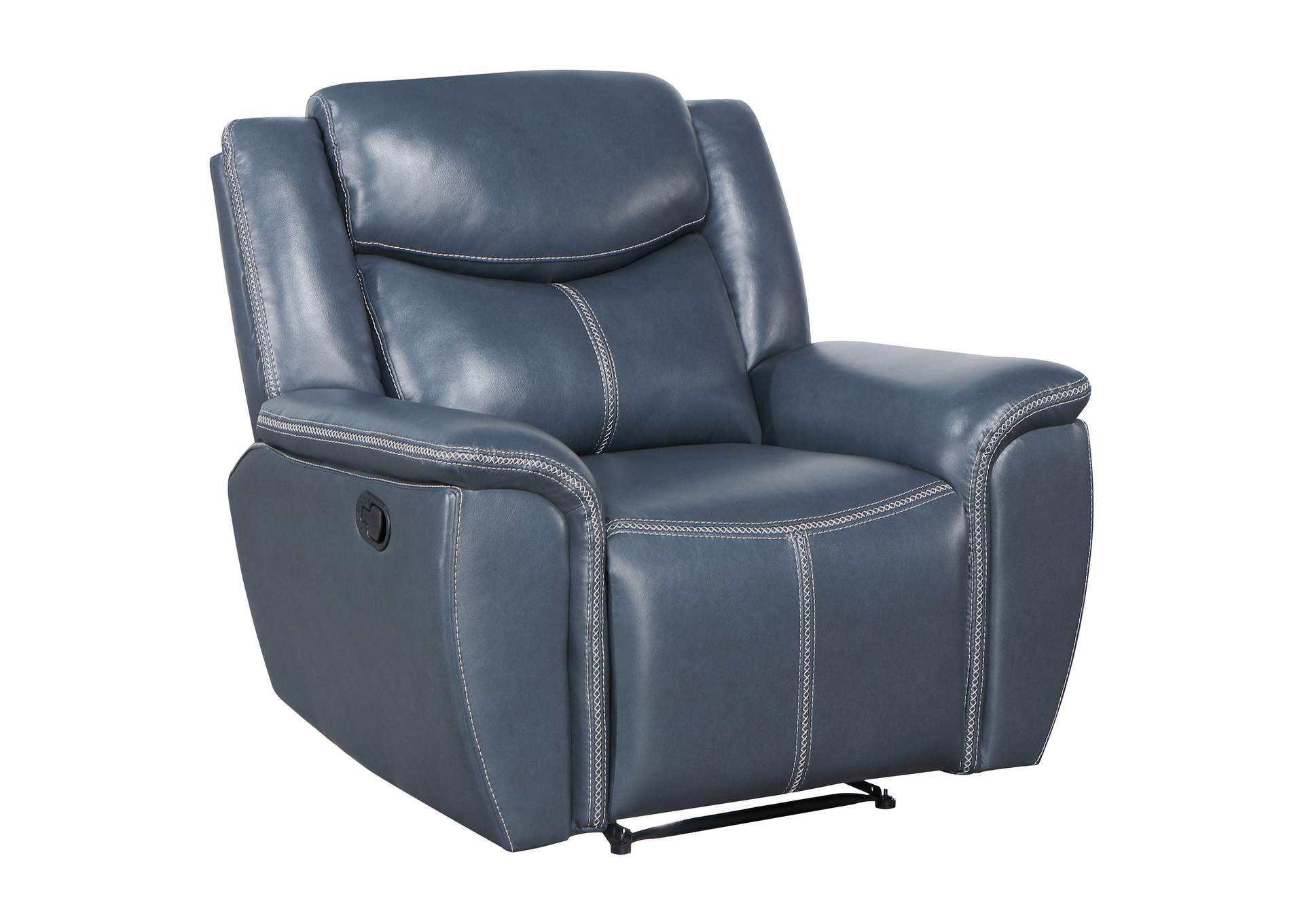 Sloane Upholstered Padded Arm Recliner Chair Blue