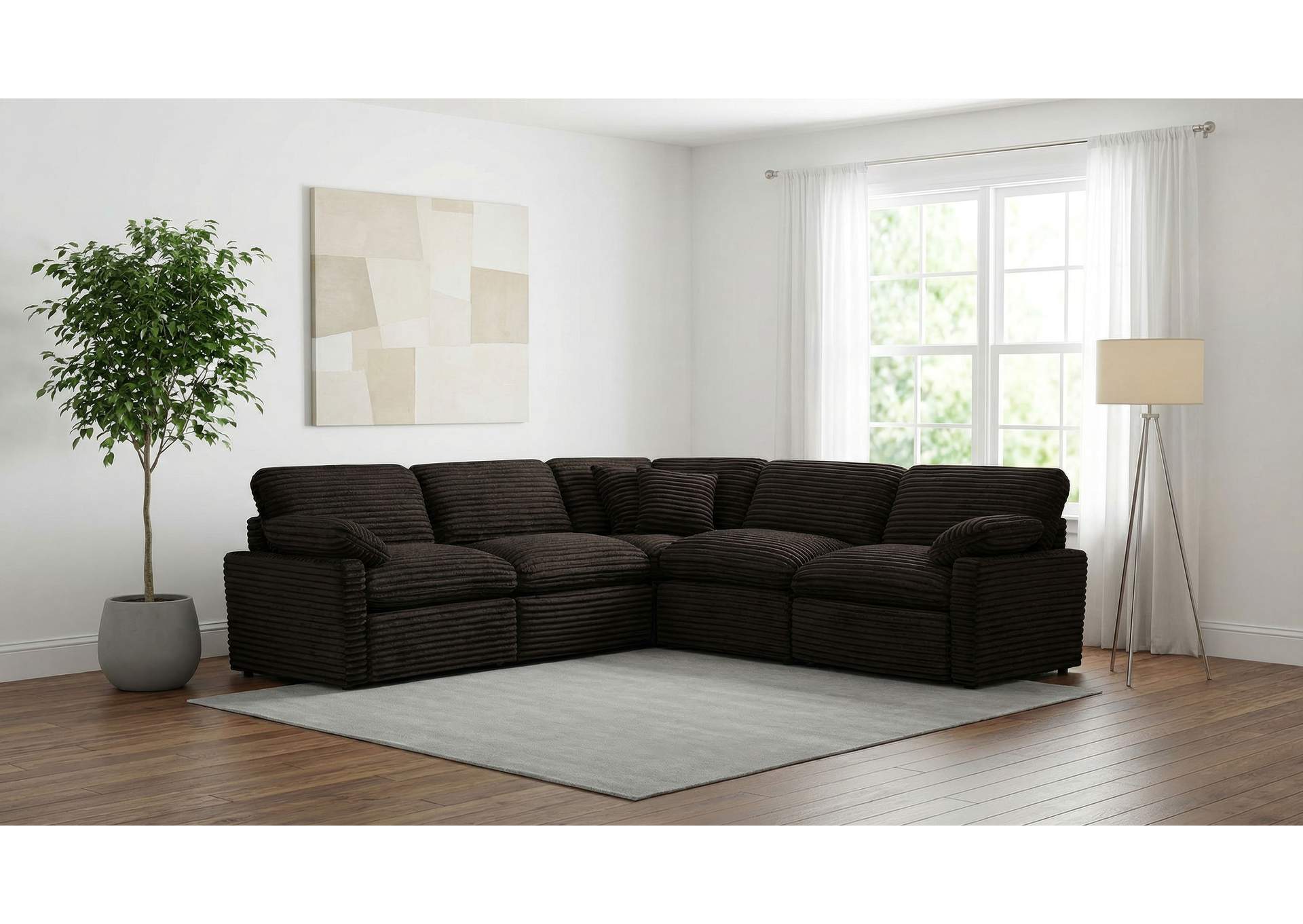 Collins Modular Armless Chair Chocolate Brown image 12