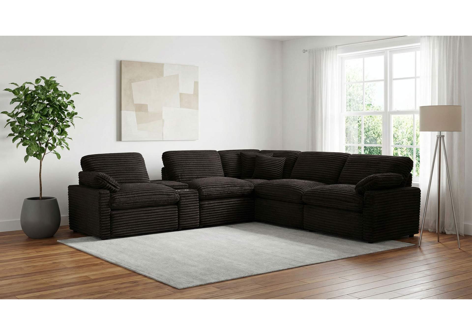 Collins Modular Armless Chair Chocolate Brown image 13