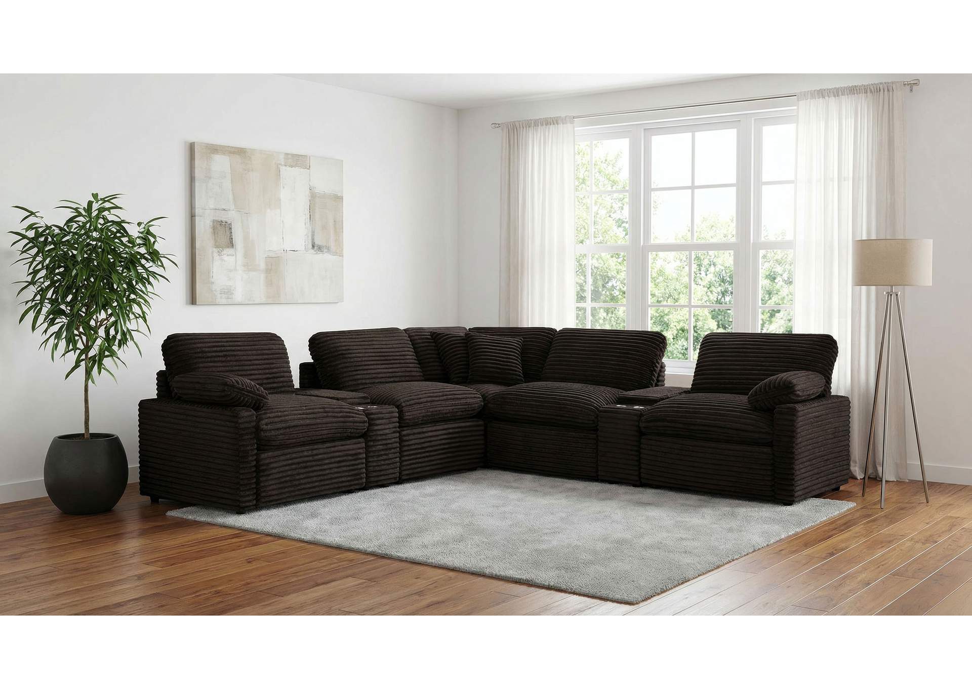 Collins 7-piece Modular Power Reclining Sectional Chocolate Brown image 3