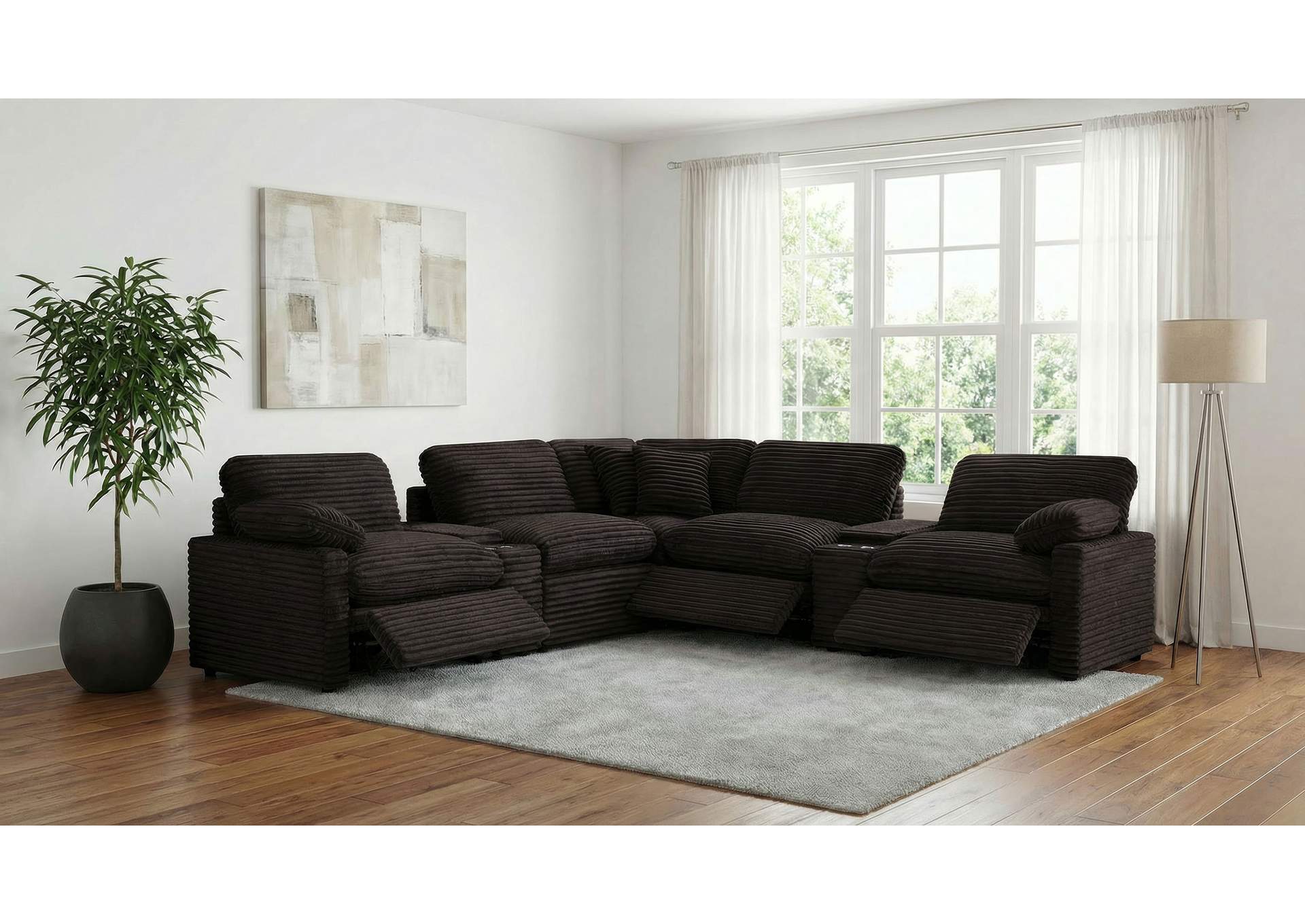 Collins 7-piece Modular Power Reclining Sectional Chocolate Brown image 4