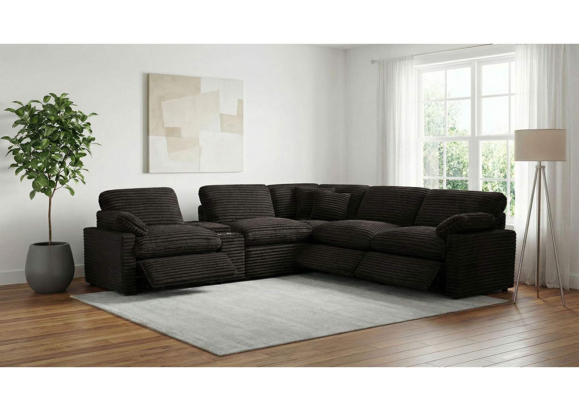 Collins 6-piece Modular Power Reclining Sectional Chocolate Brown image 4