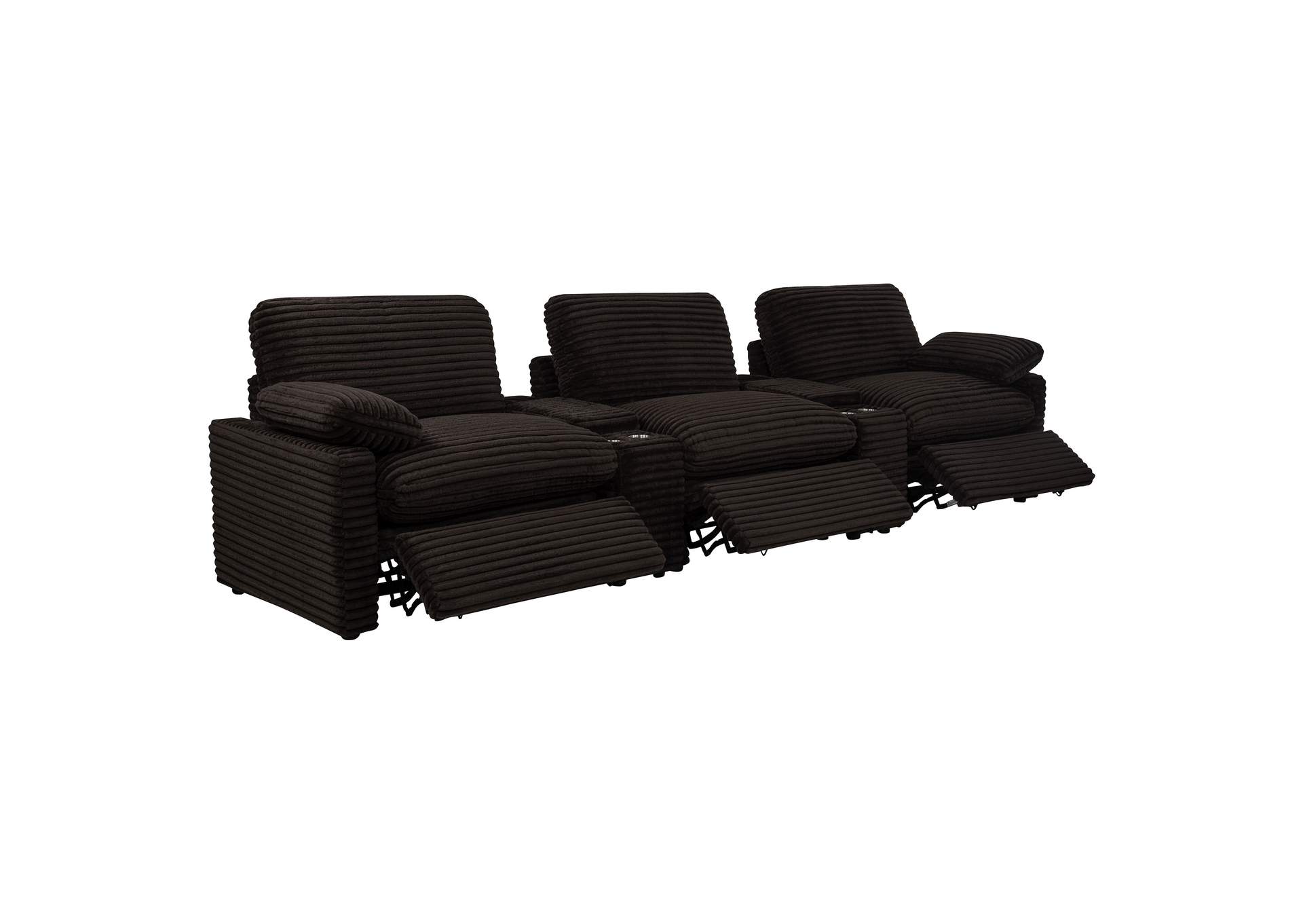 Collins 5-Piece Power Reclining Home Theater Seating Chocolate Brown image 5