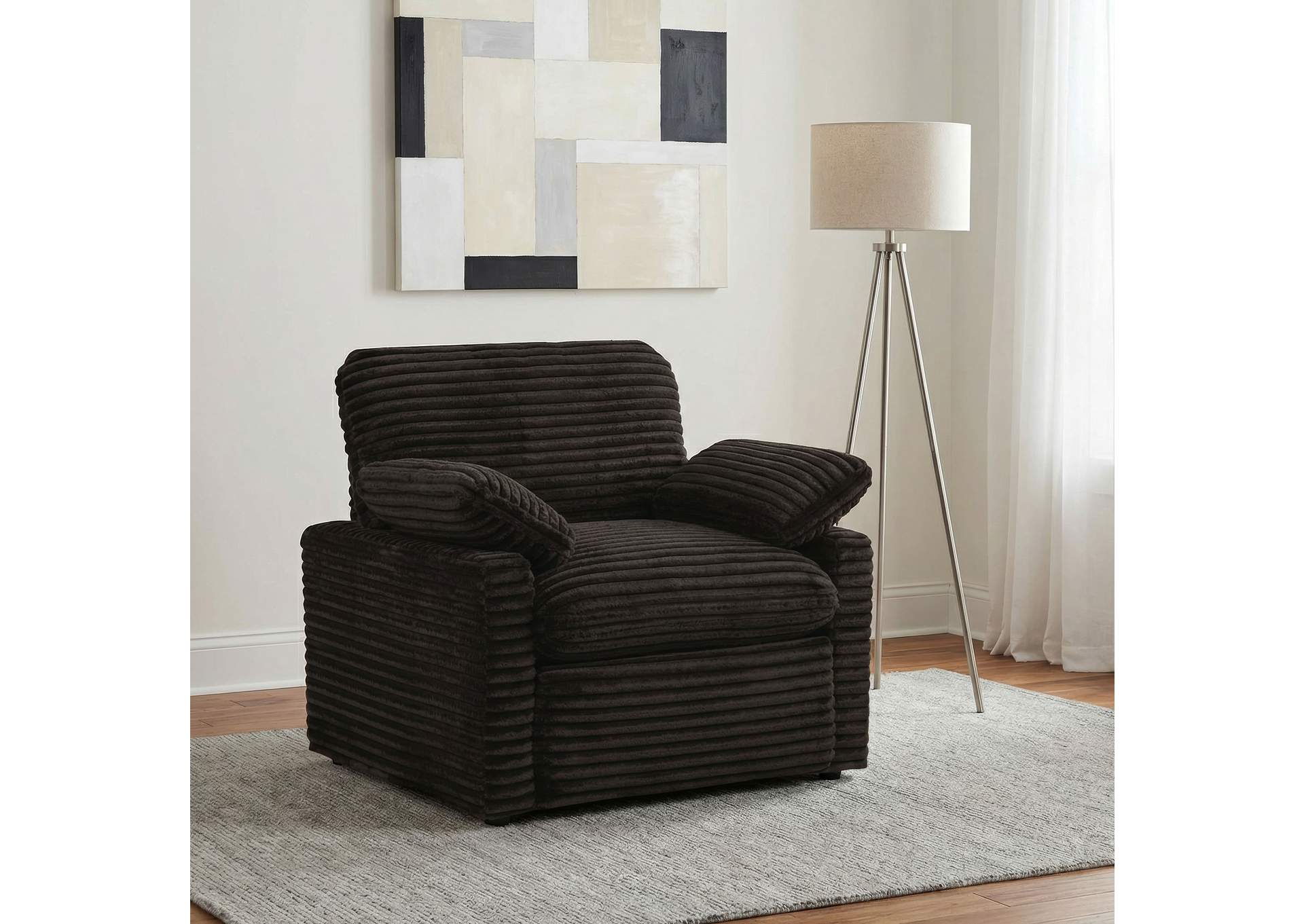 Collins Upholstered Power Recliner Chair Chocolate Brown image 3