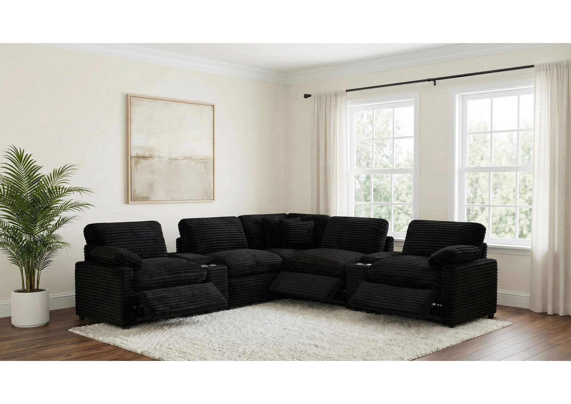 Collins 7-piece Modular Power Reclining Sectional Black image 4