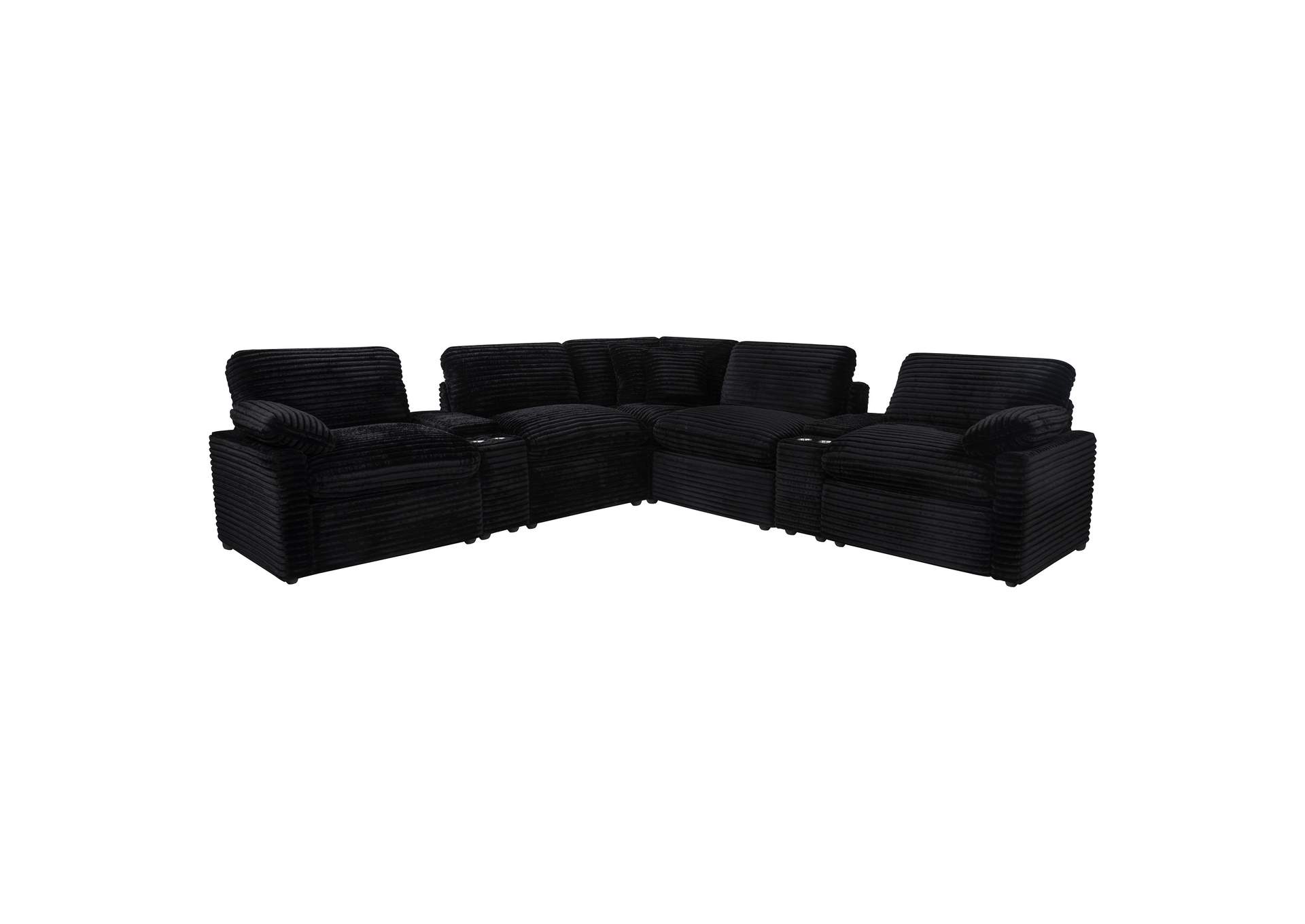 Collins 7-piece Modular Power Reclining Sectional Black image 1