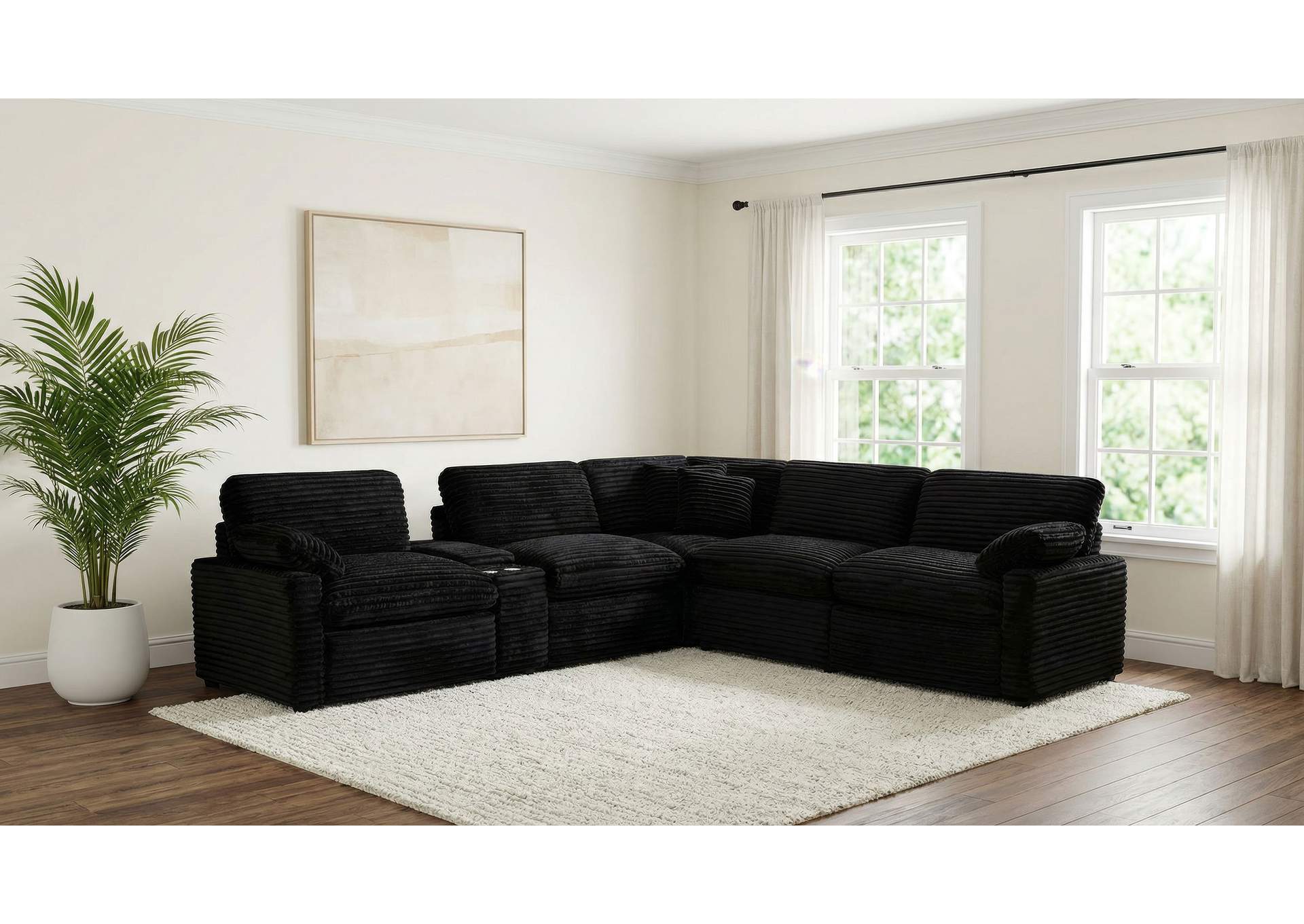 Collins 6-piece Modular Power Reclining Sectional Black image 3
