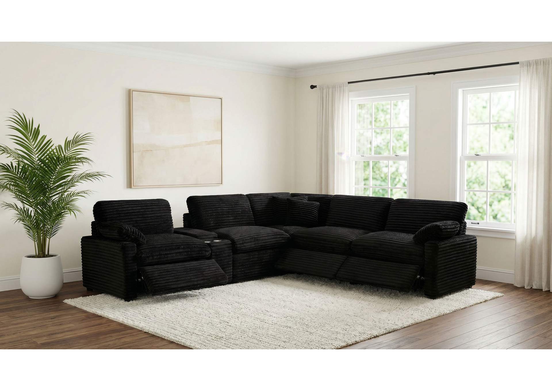 Collins 6-piece Modular Power Reclining Sectional Black image 4
