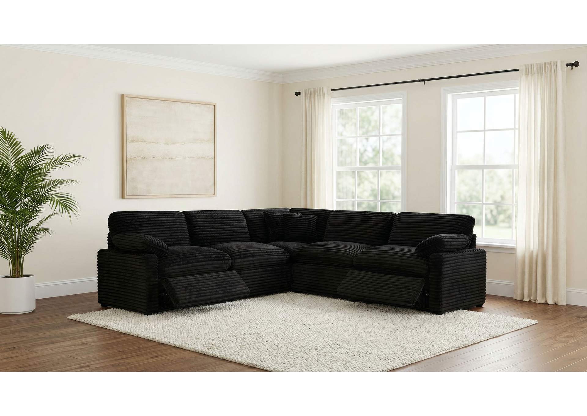 Collins 5-piece Modular Power Reclining Sectional Black image 4