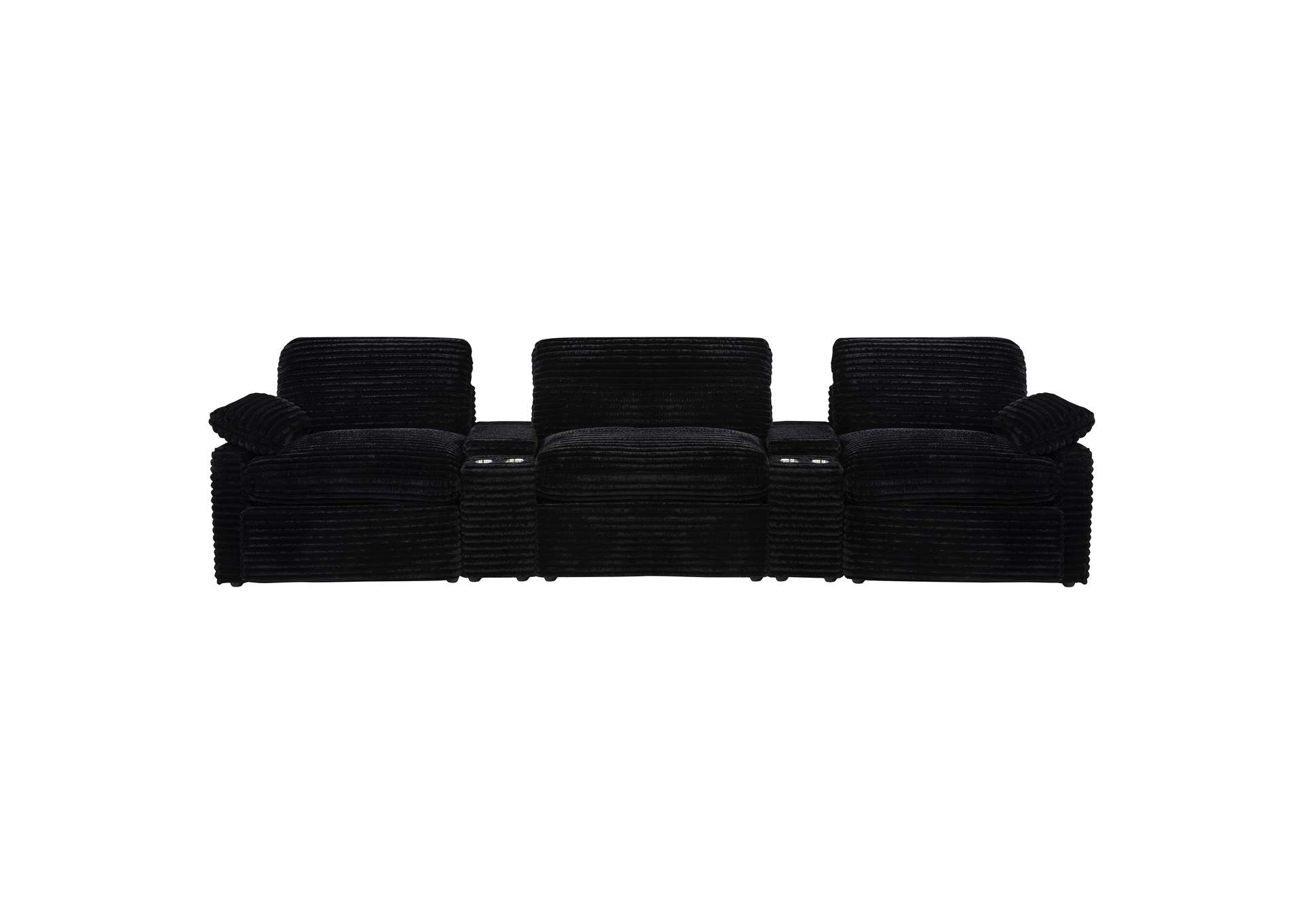 Collins 5-Piece Power Reclining Home Theater Seating Black image 6