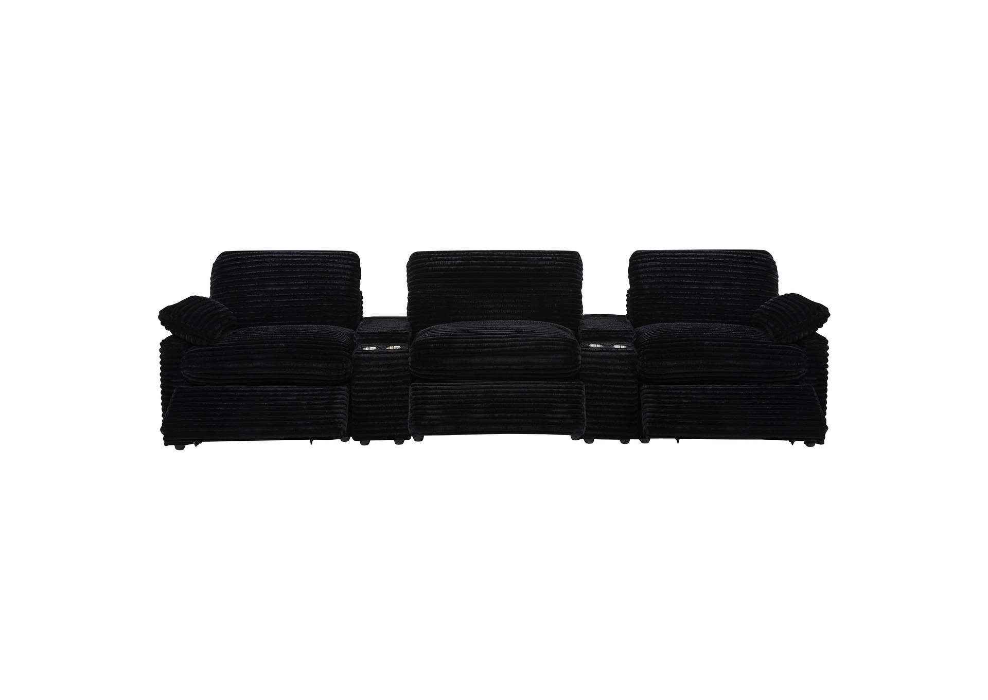 Collins 5-Piece Power Reclining Home Theater Seating Black image 7