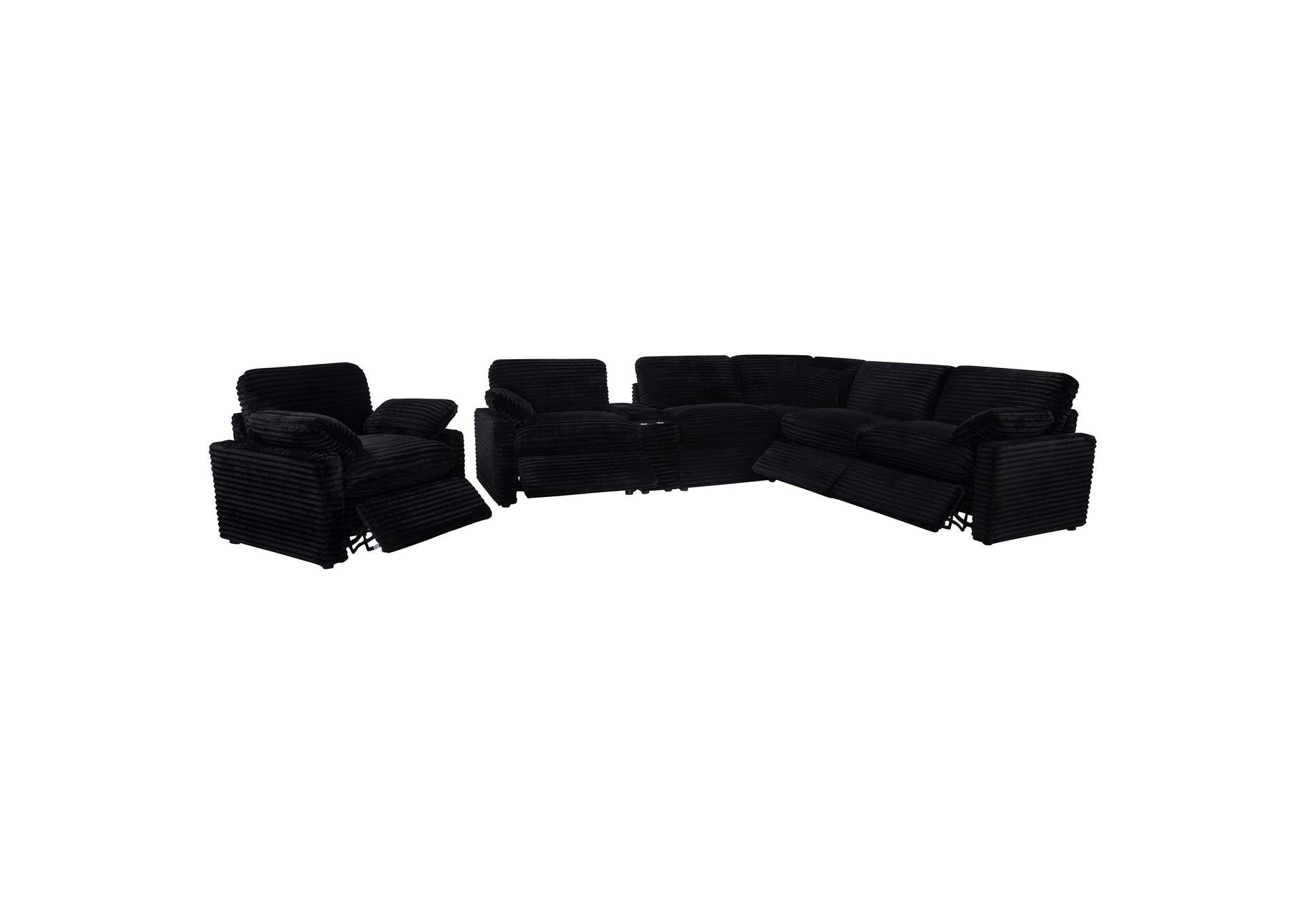 Collins Upholstered Power Recliner Chair Black image 15