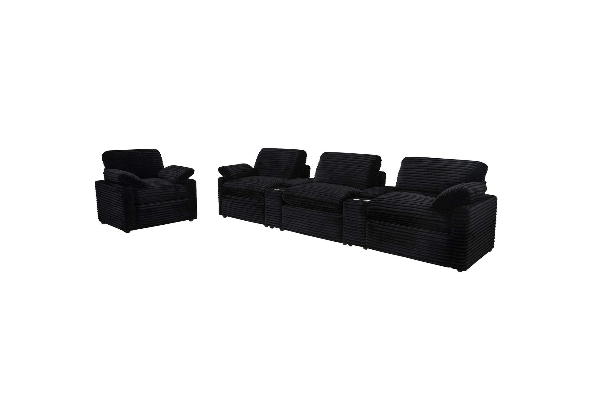 Collins Upholstered Power Recliner Chair Black image 16
