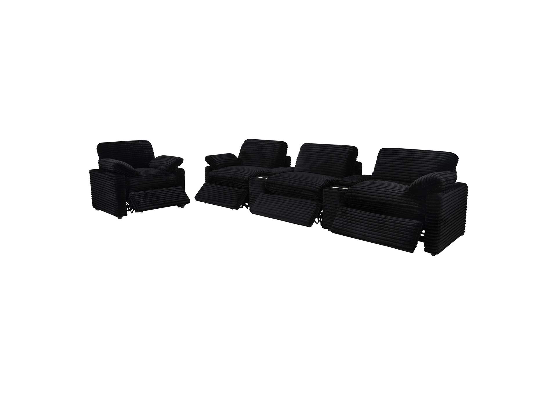 Collins Upholstered Power Recliner Chair Black image 17