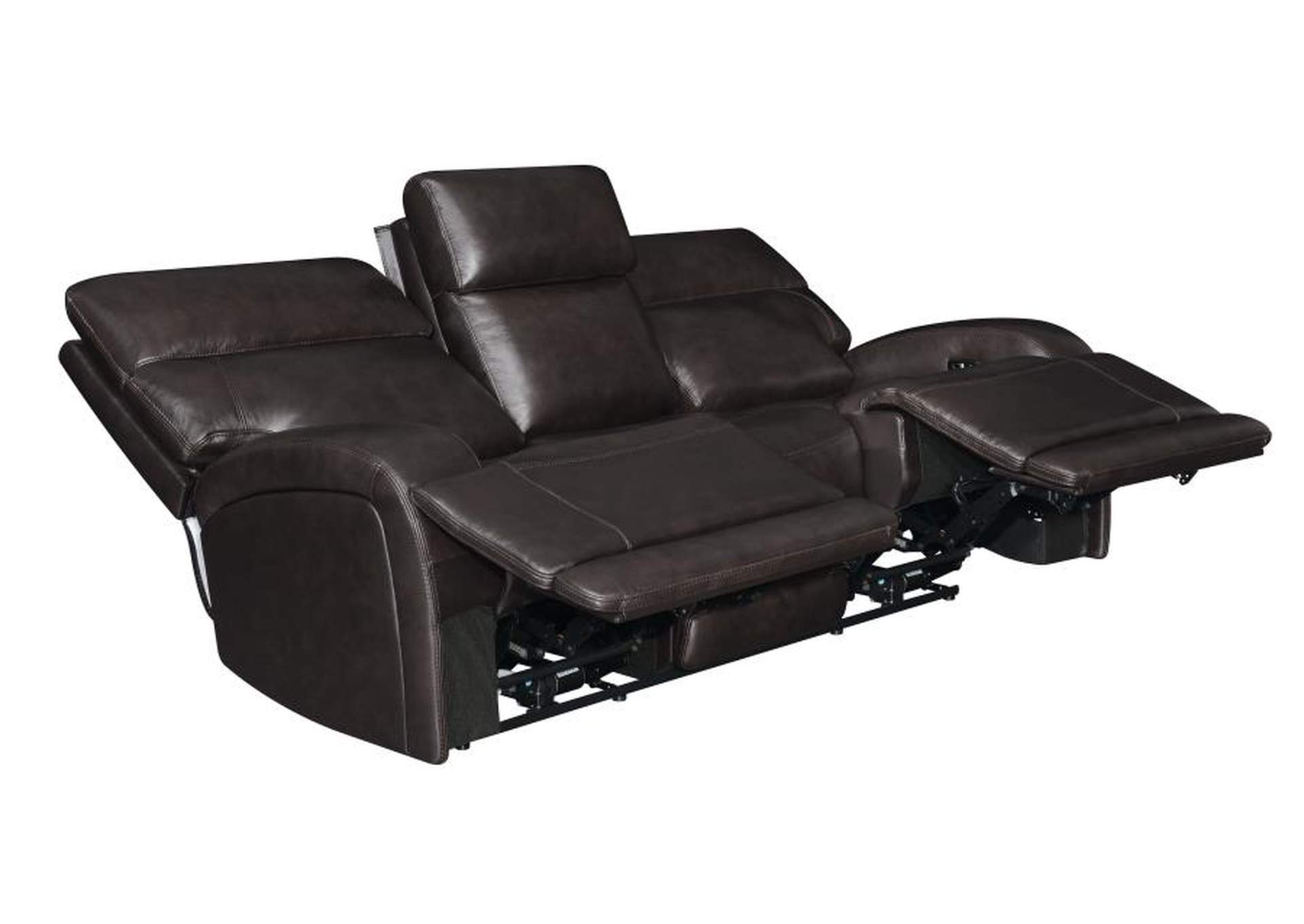 Longport 2-piece Upholstered Power Living Room Set Dark Brown image 5