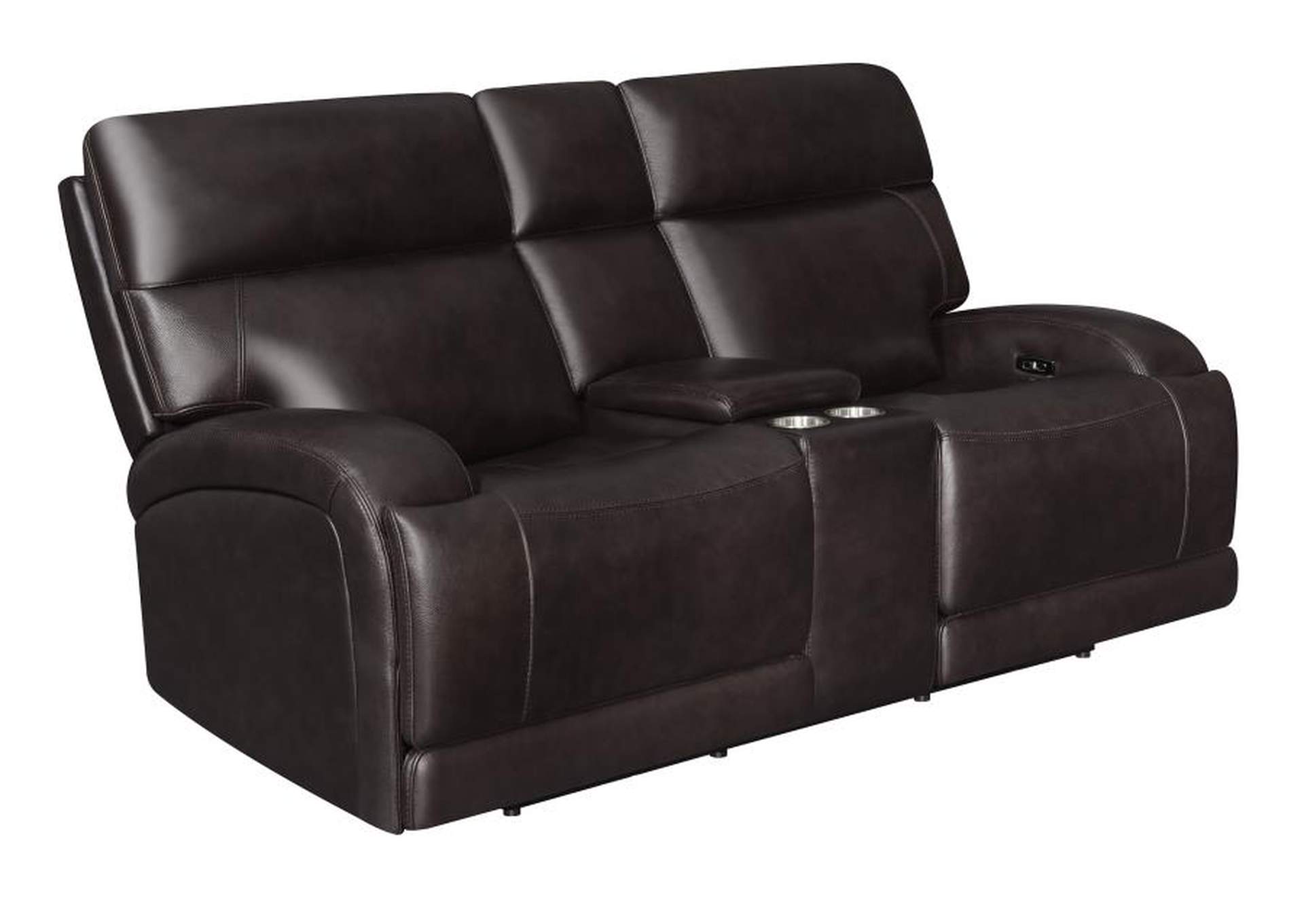 Longport 2-piece Upholstered Power Living Room Set Dark Brown image 7