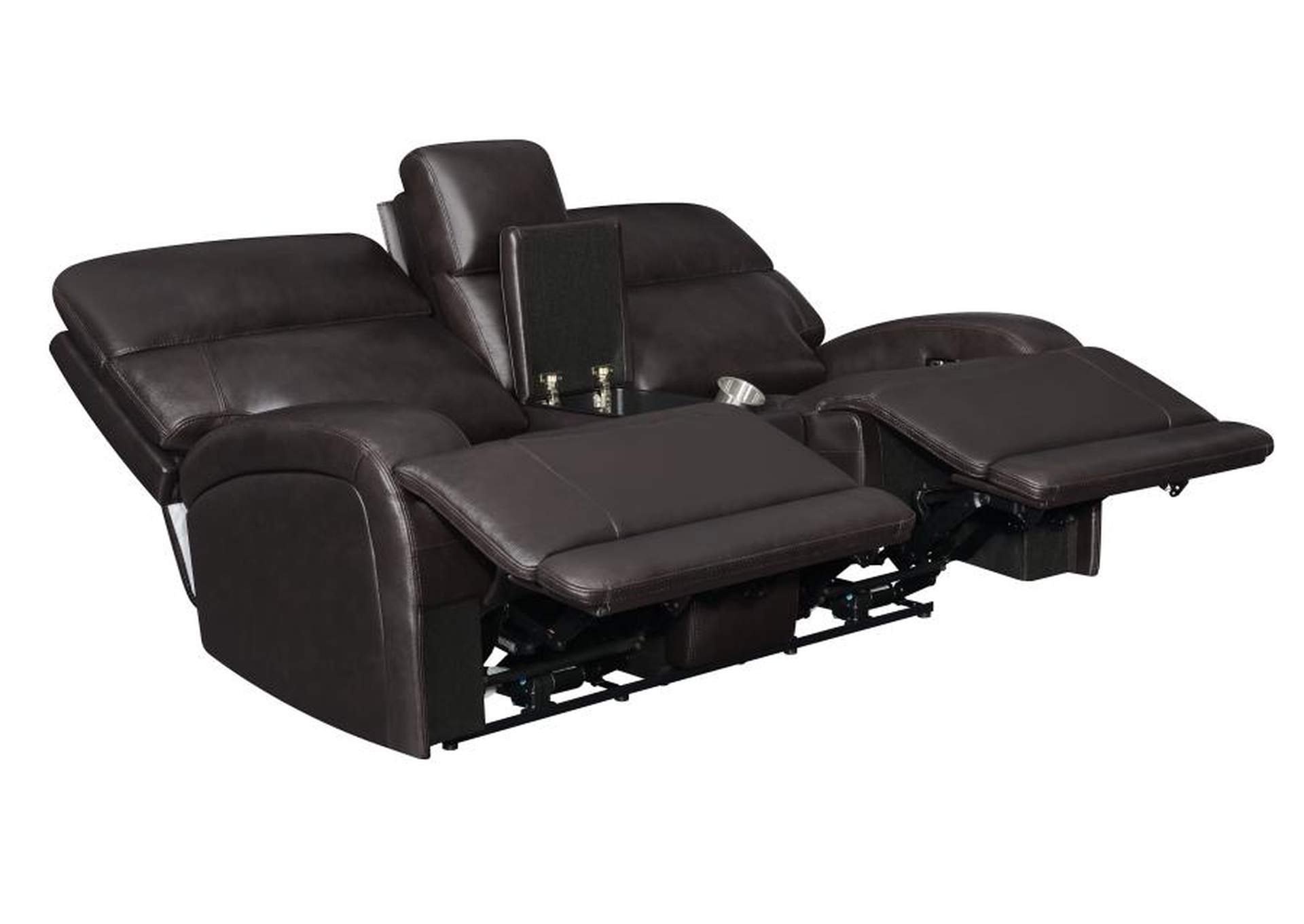Longport 2-piece Upholstered Power Living Room Set Dark Brown image 8