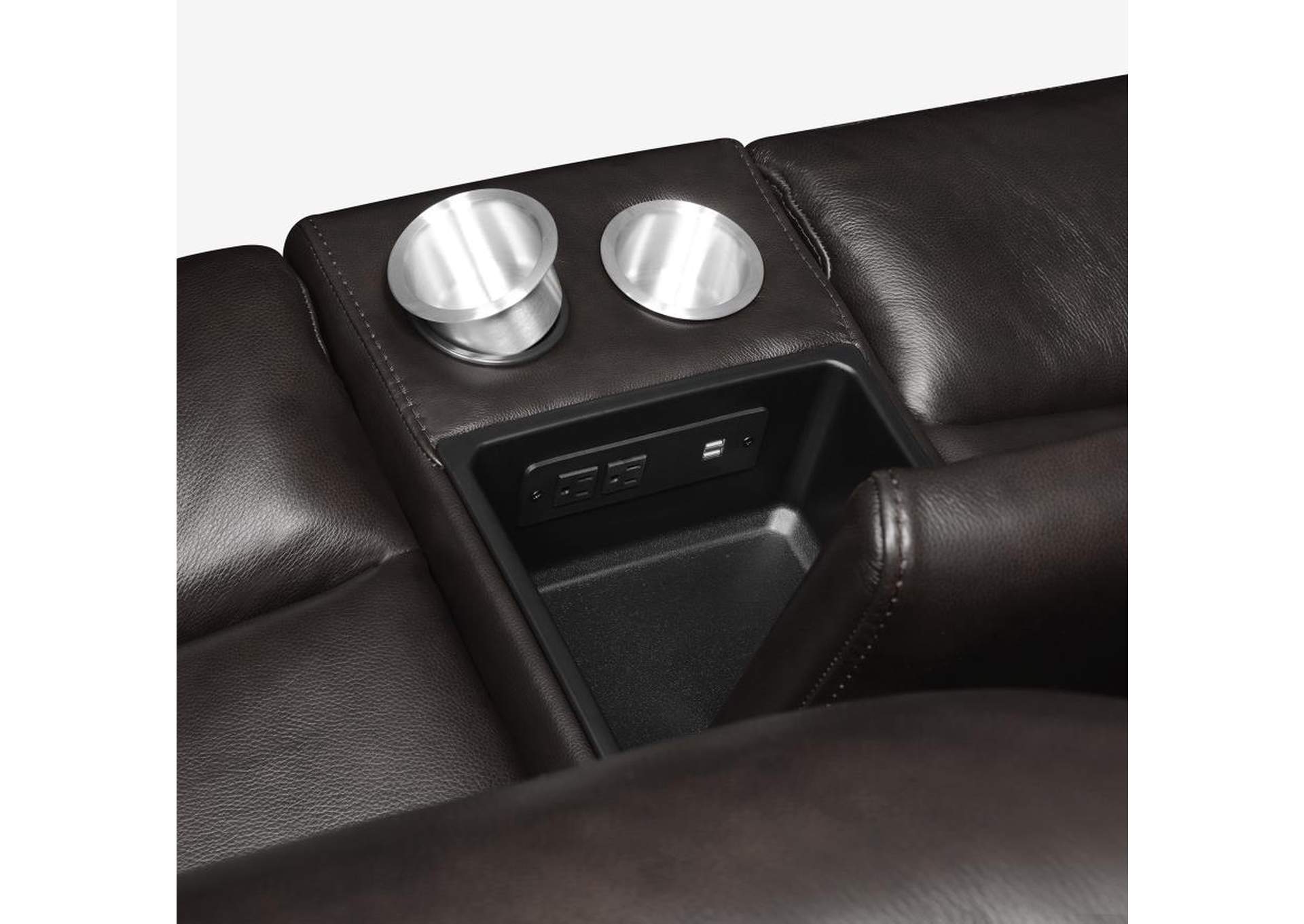 Longport 2-piece Upholstered Power Living Room Set Dark Brown image 11