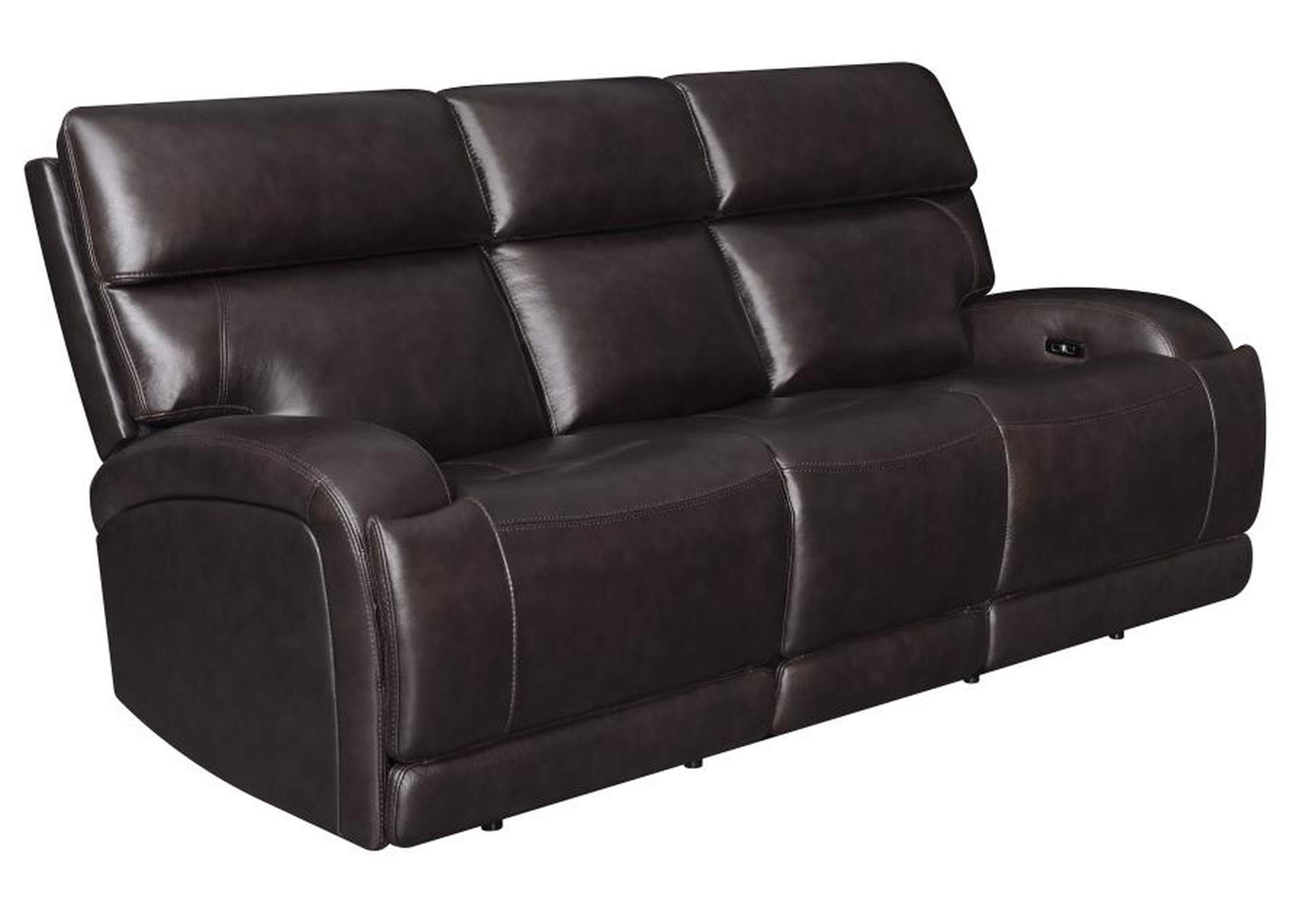 Longport 3-piece Upholstered Power Living Room Set Dark Brown image 4