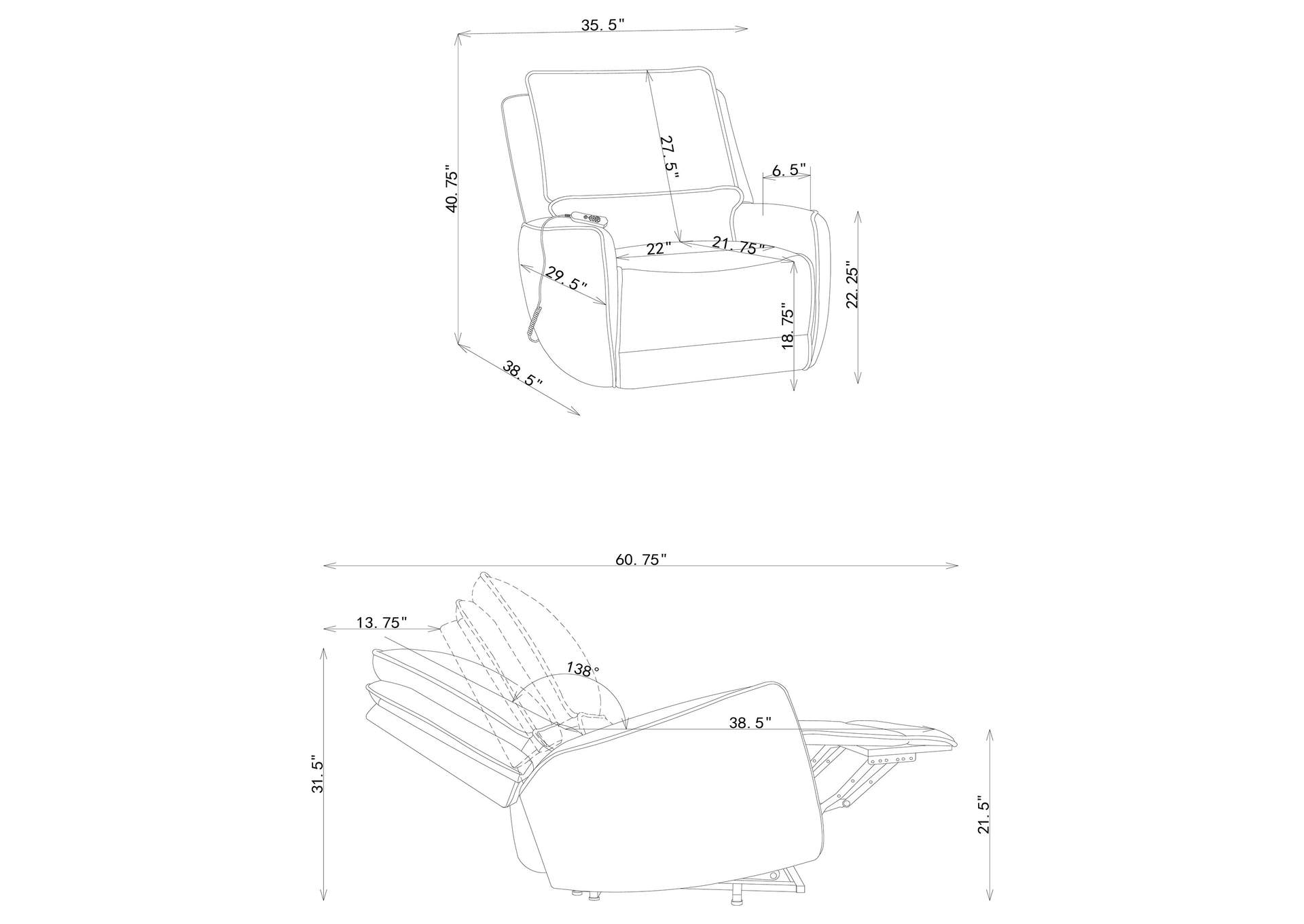 Sylmar Chenille Upholstered Dual Power Lift Recliner Dove Grey image 17