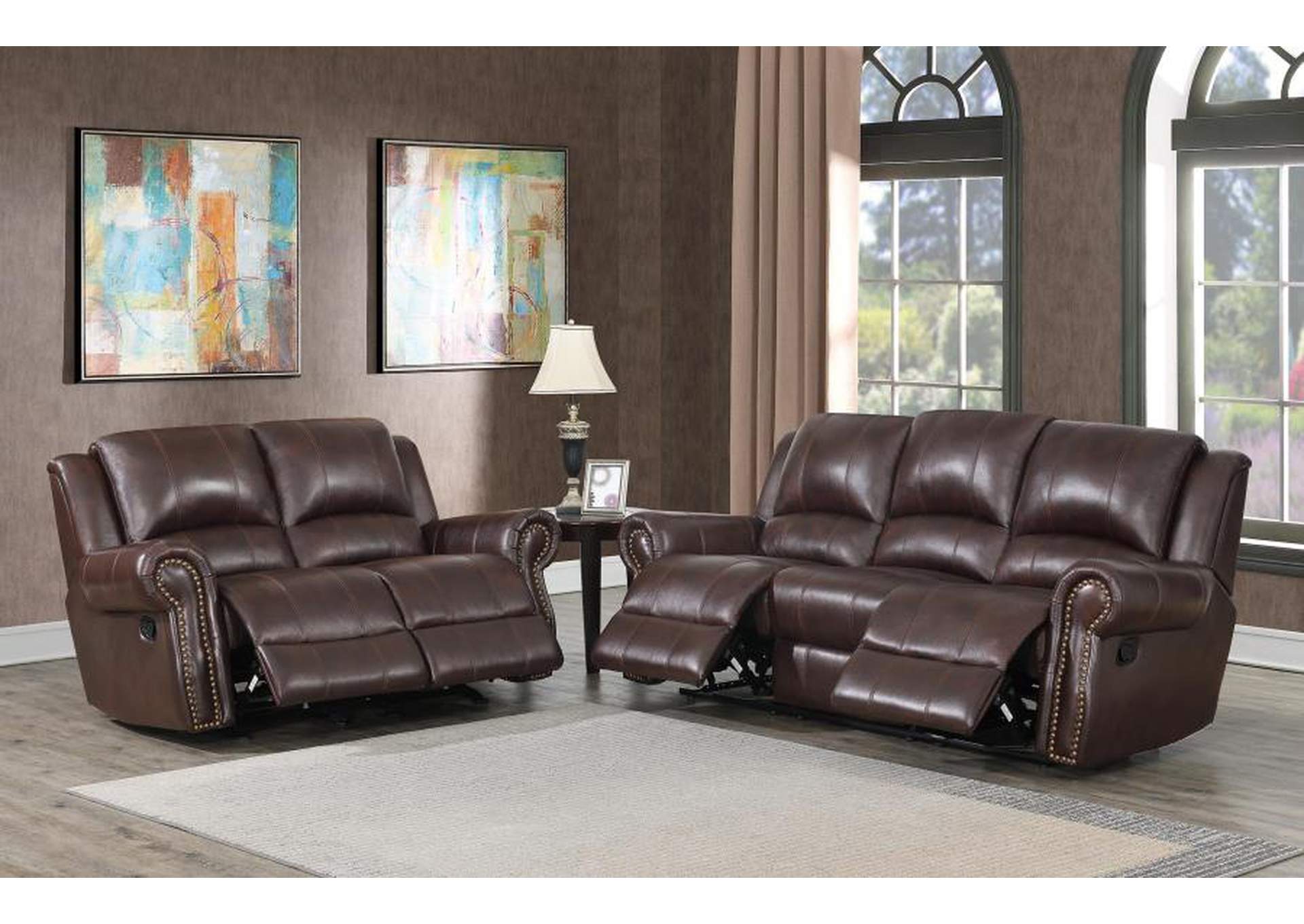 Sir Rawlinson Upholstered Living Room Set Dark Brown image 3