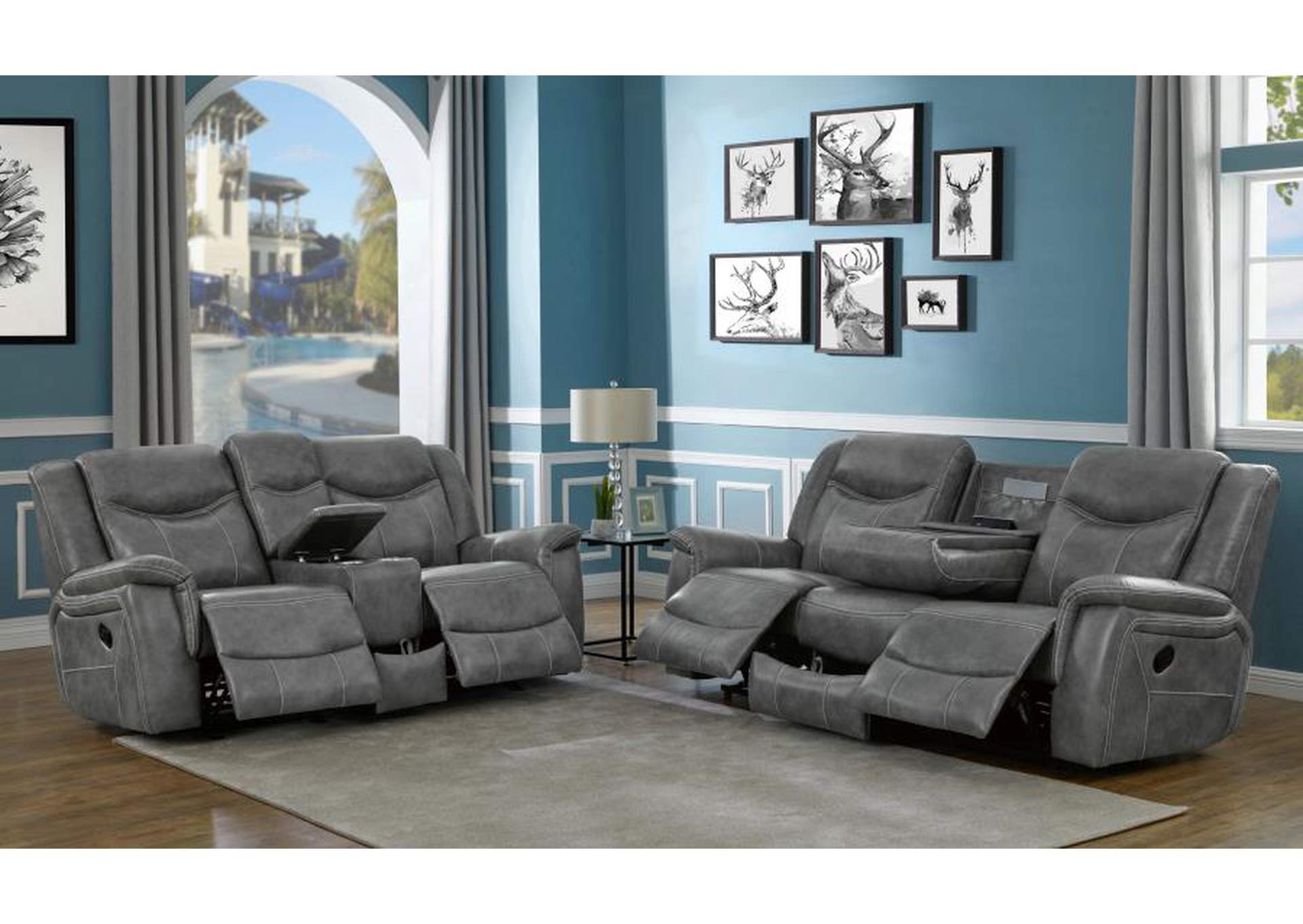Conrad 2-piece Living Room Set Grey image 3