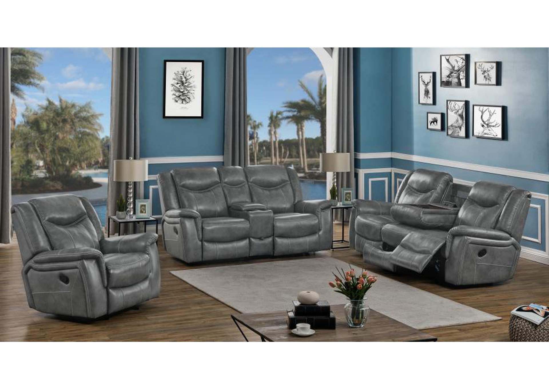 Conrad 3-piece Living Room Set Grey image 1