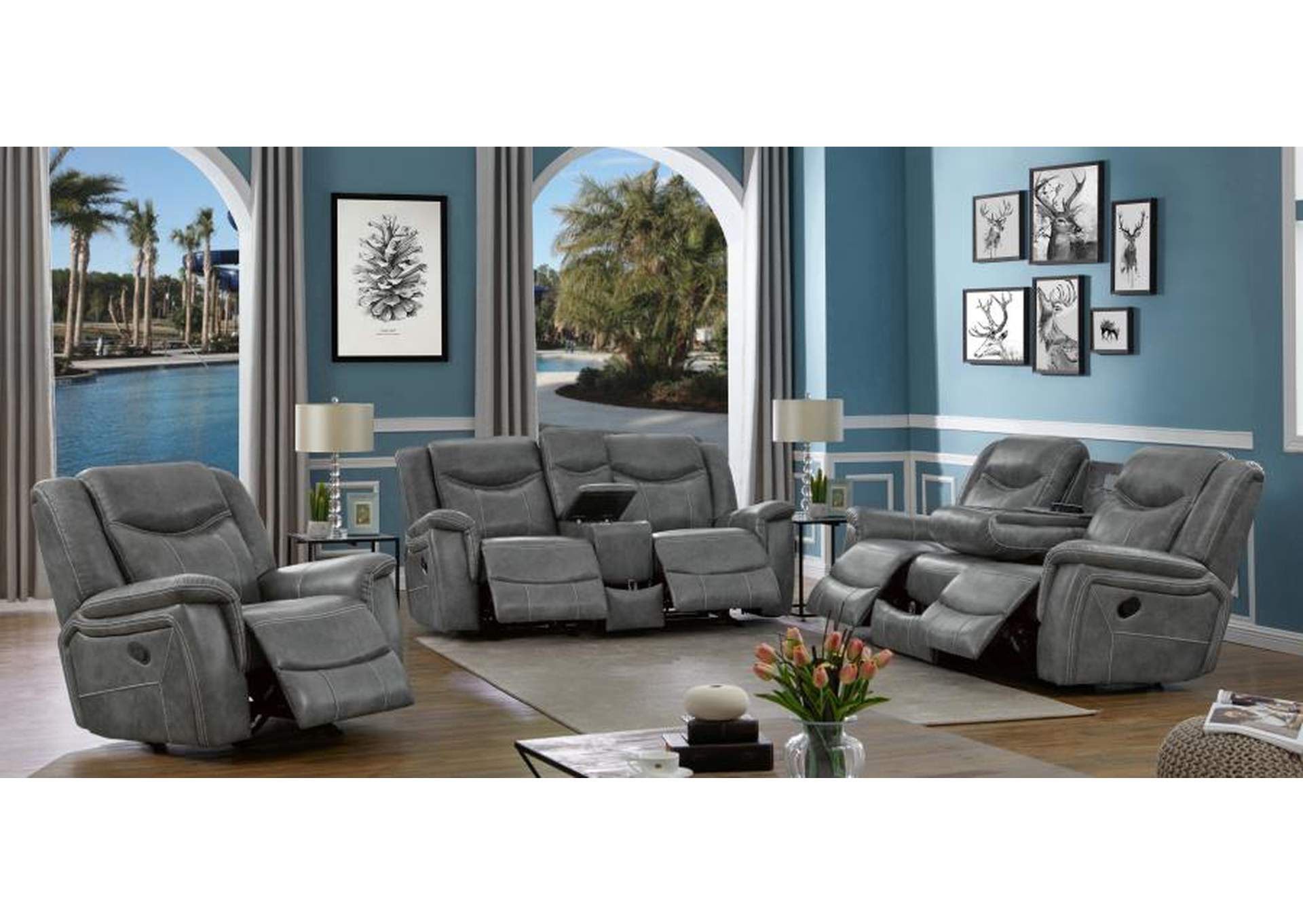 Conrad 3-piece Living Room Set Grey image 3
