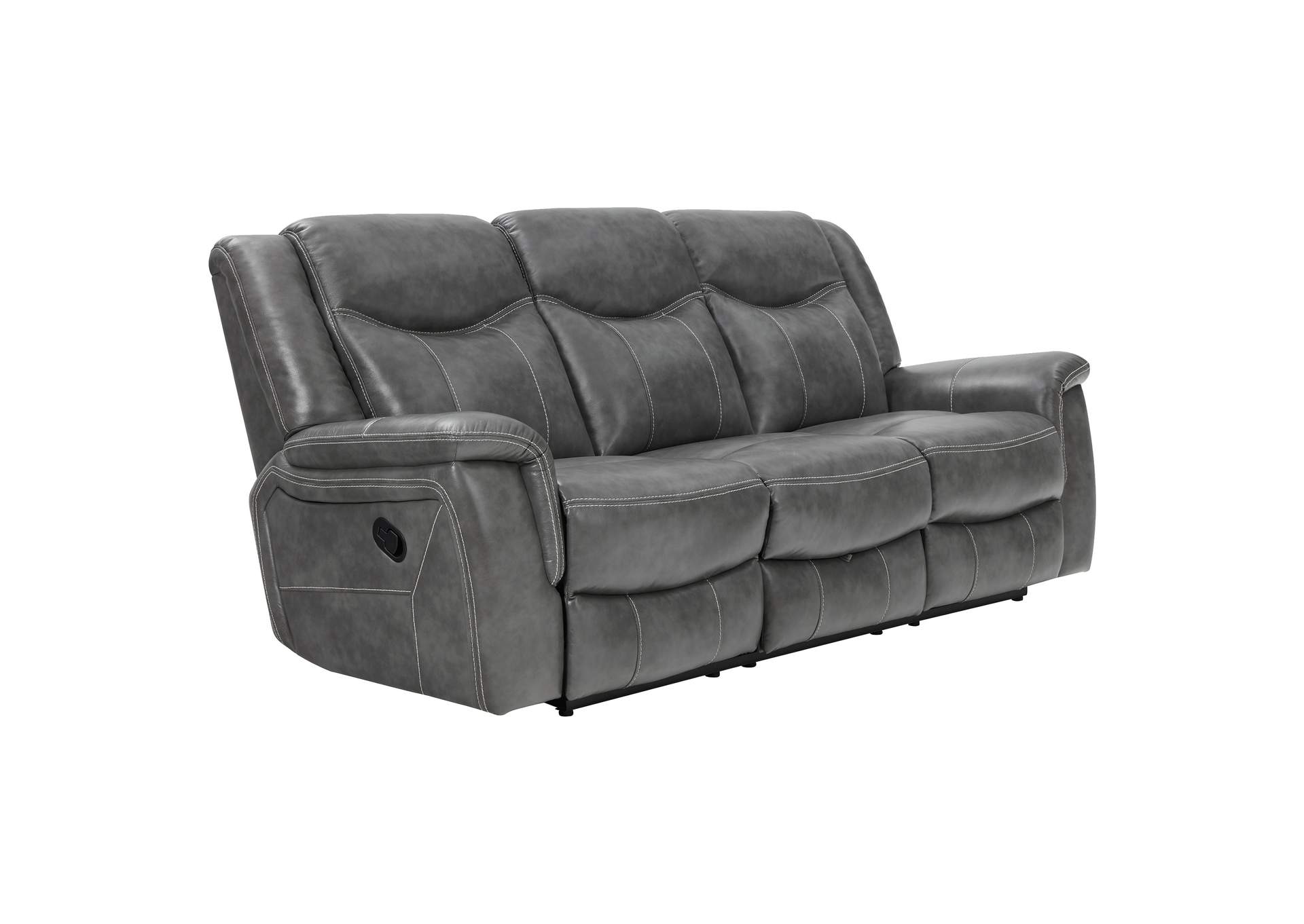 Conrad Upholstered Padded Arm Motion Sofa Grey