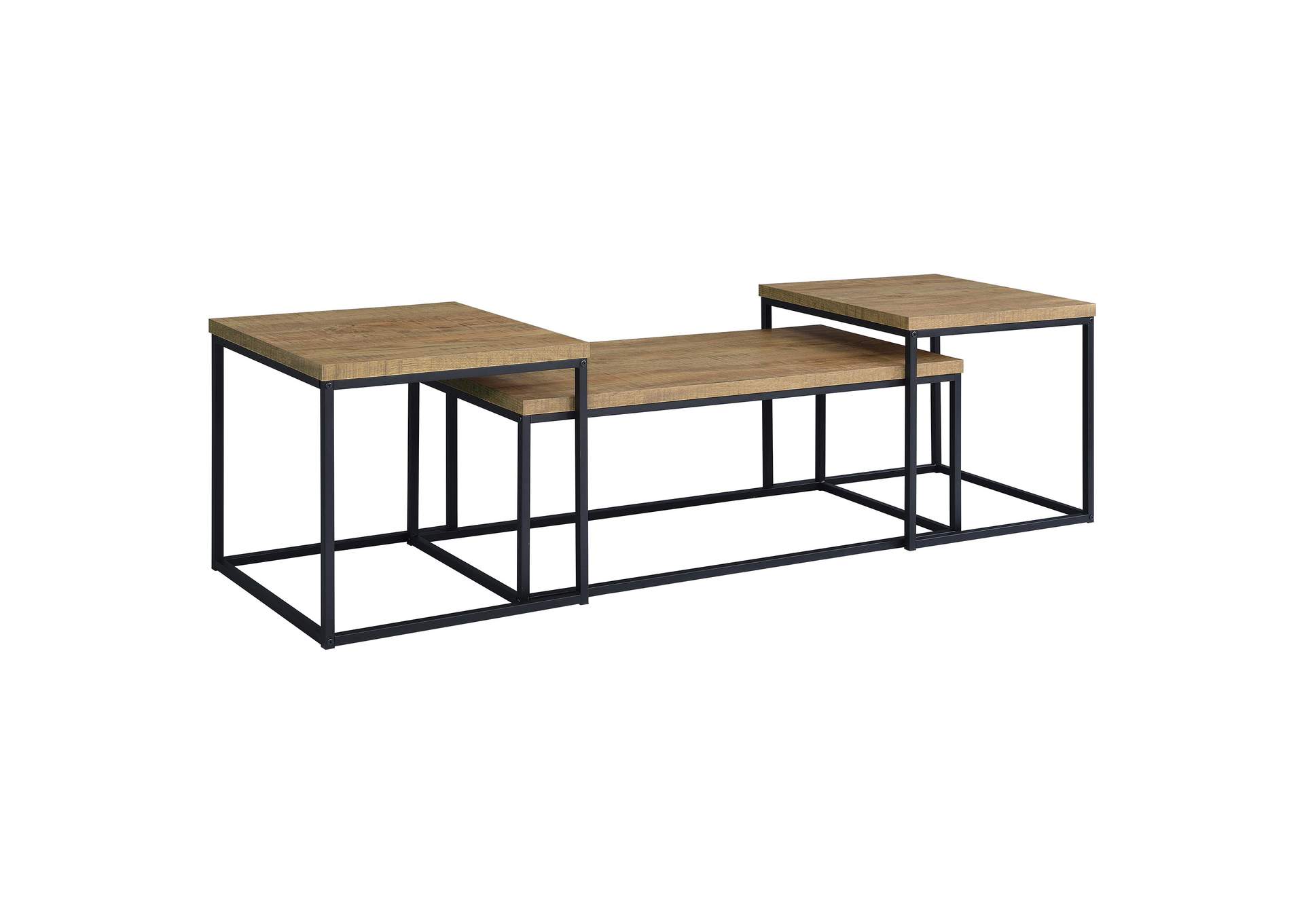 Straden 3-piece Engineered Wood Coffee Table Set Mango and Black image 4