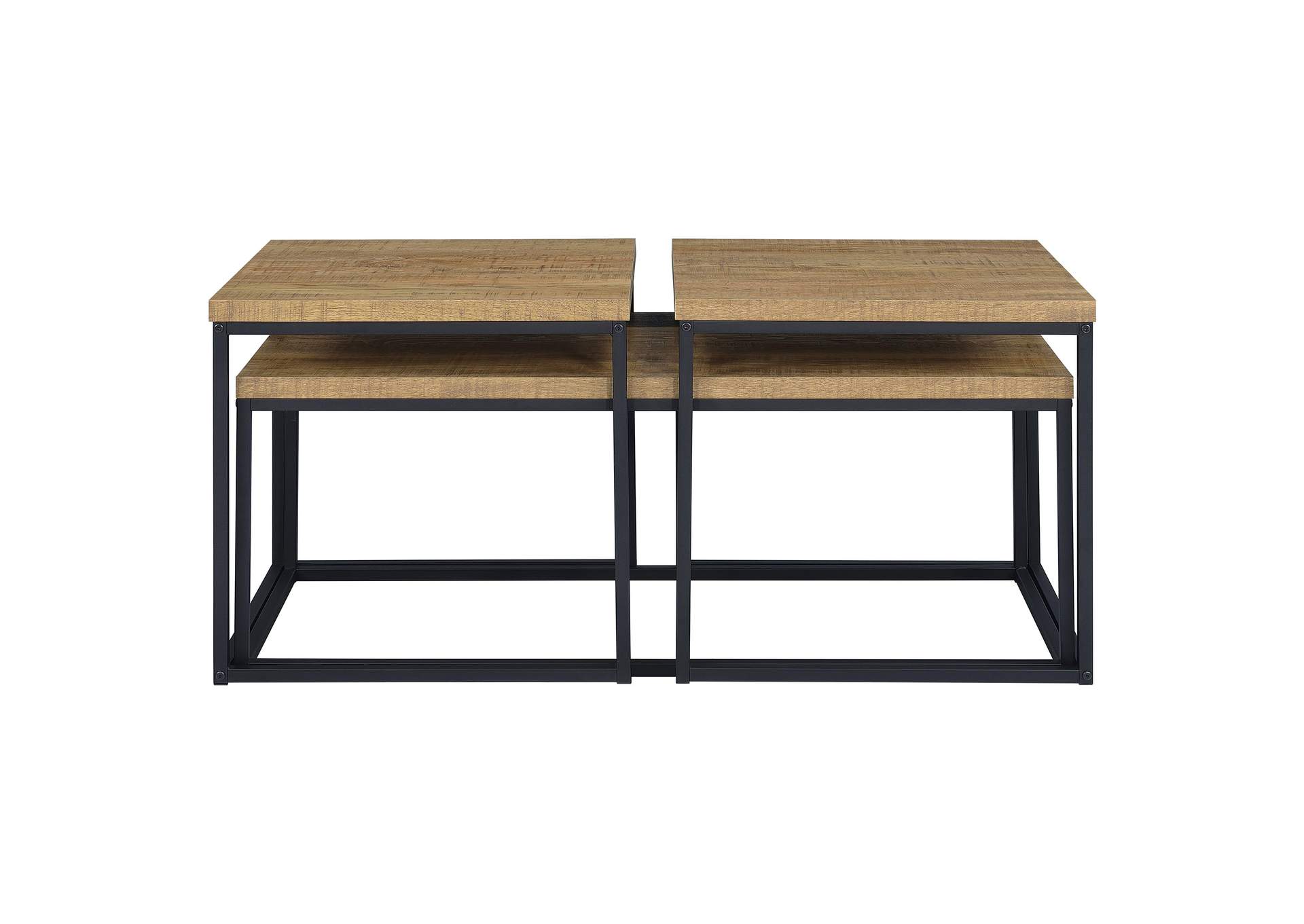 Straden 3-piece Engineered Wood Coffee Table Set Mango and Black image 7