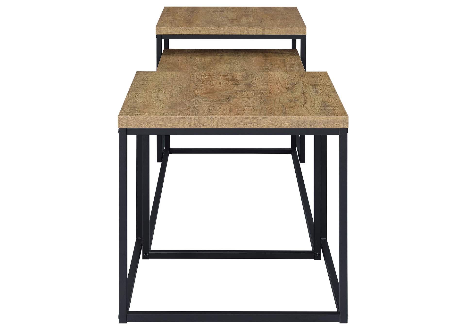 Straden 3-piece Engineered Wood Coffee Table Set Mango and Black image 9
