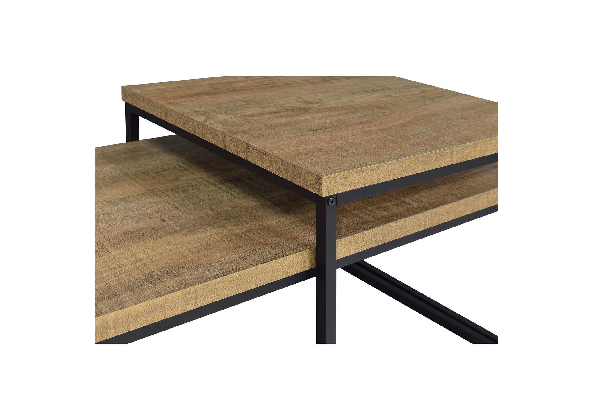 Straden 3-piece Engineered Wood Coffee Table Set Mango and Black image 12