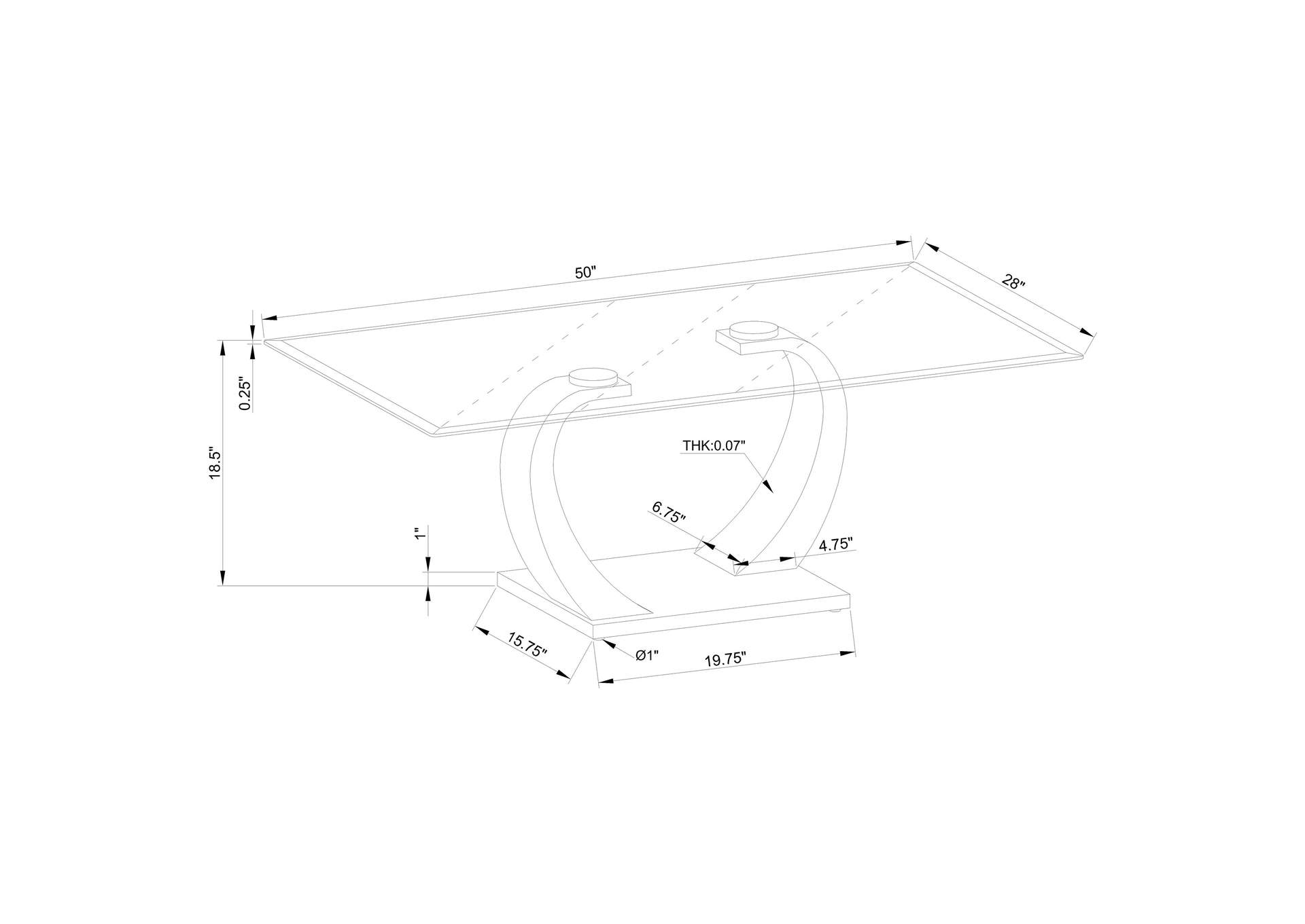 Pruitt Rectangular Glass Top Metal Coffee Table Satin Silver