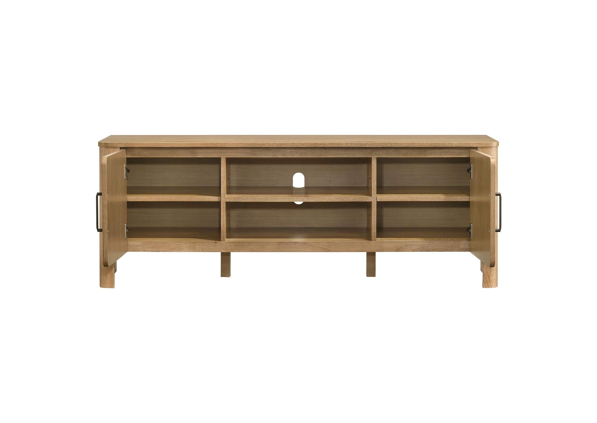 Rowe 65-inch 2-door Wood TV Stand Media Console Light Oak image 6