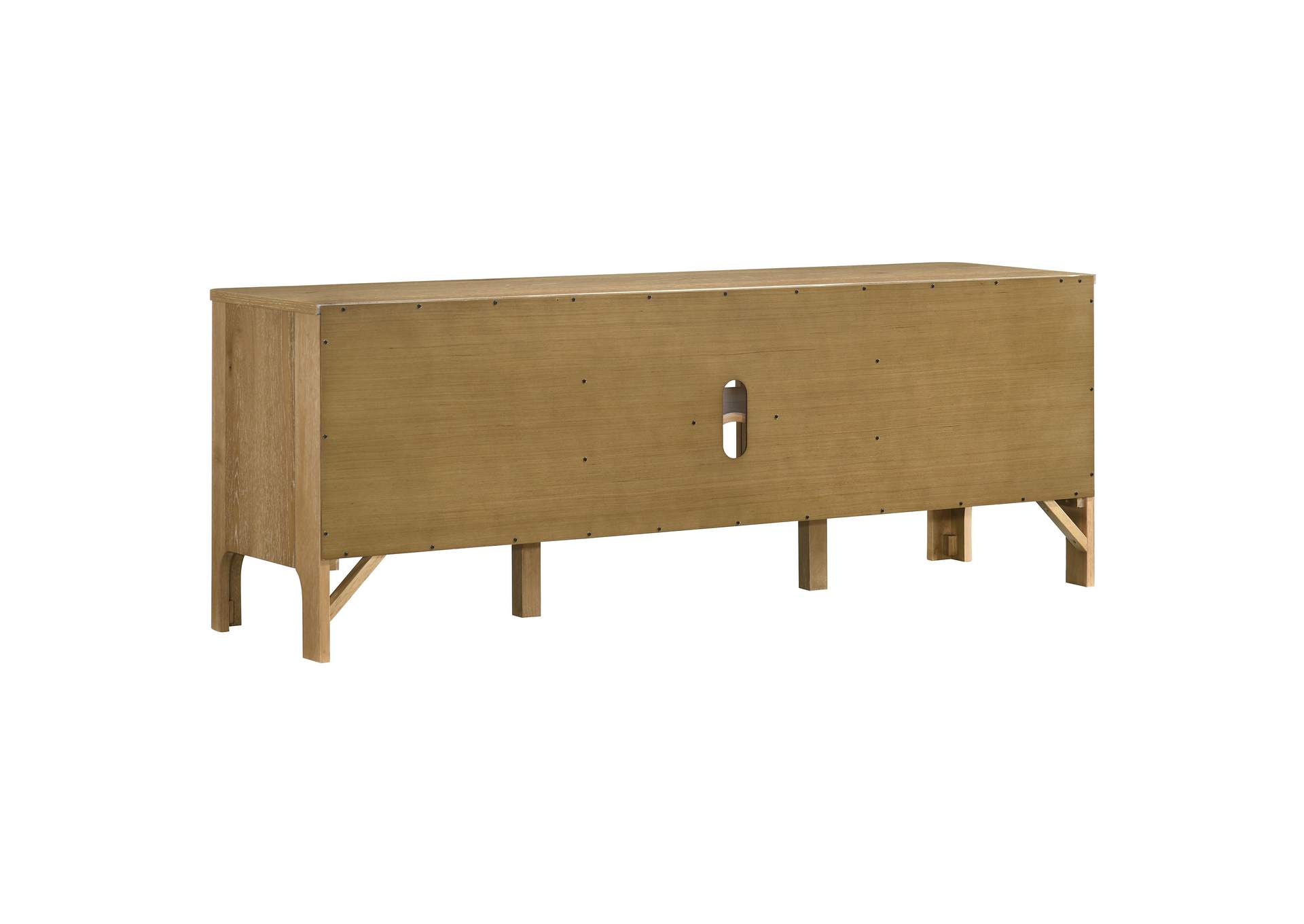 Rowe 65-inch 2-door Wood TV Stand Media Console Light Oak image 9
